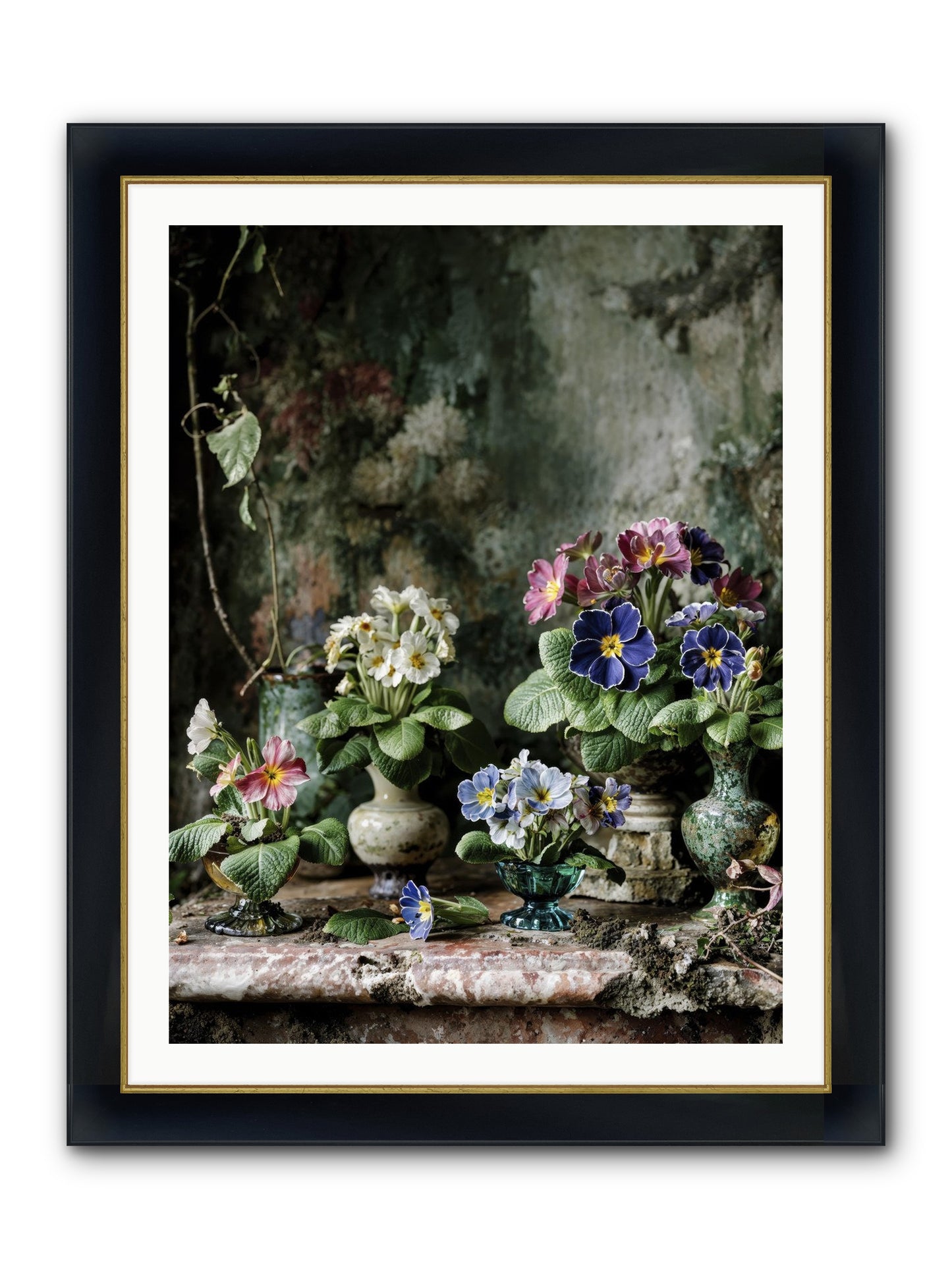 Grace Grows Here Framed Print - Wide Black w/Gold 30x40