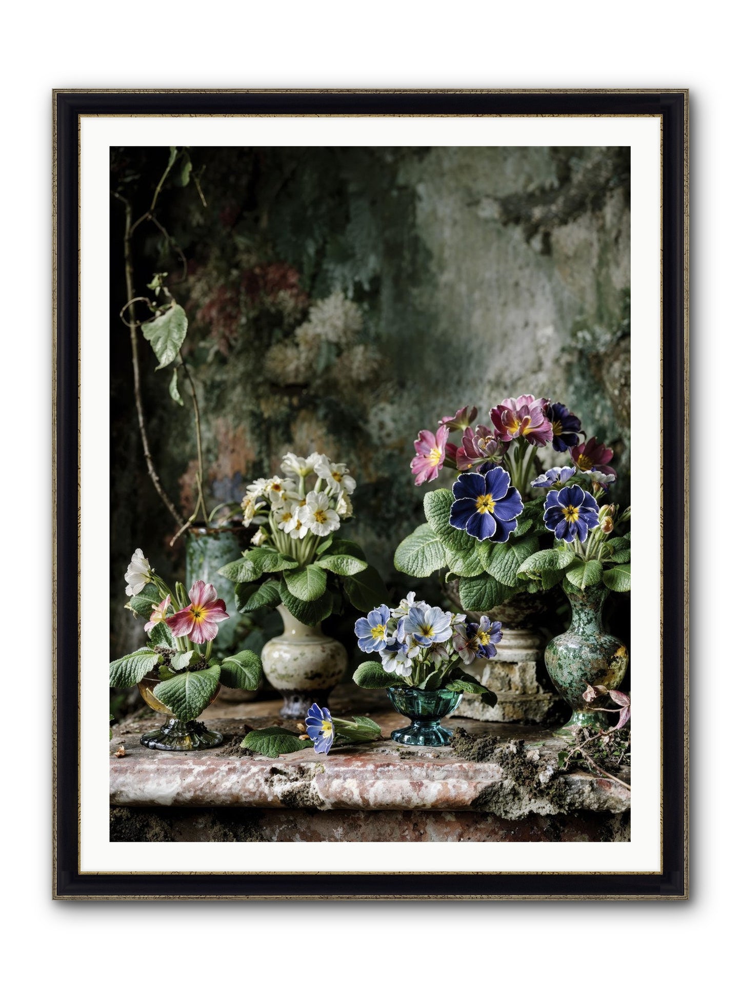 Grace Grows Here Framed Print - Black & Gold 36x48