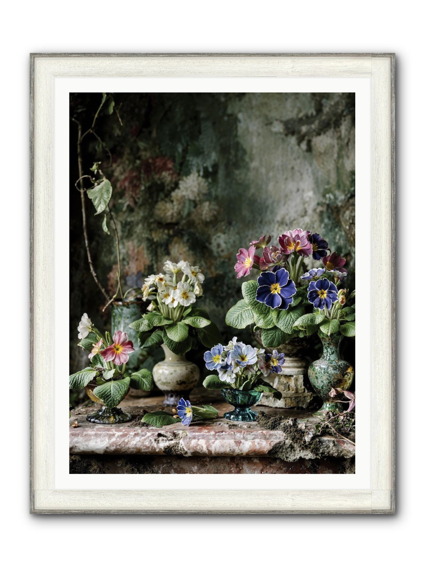 Grace Grows Here Framed Print - Driftwood White 36x48