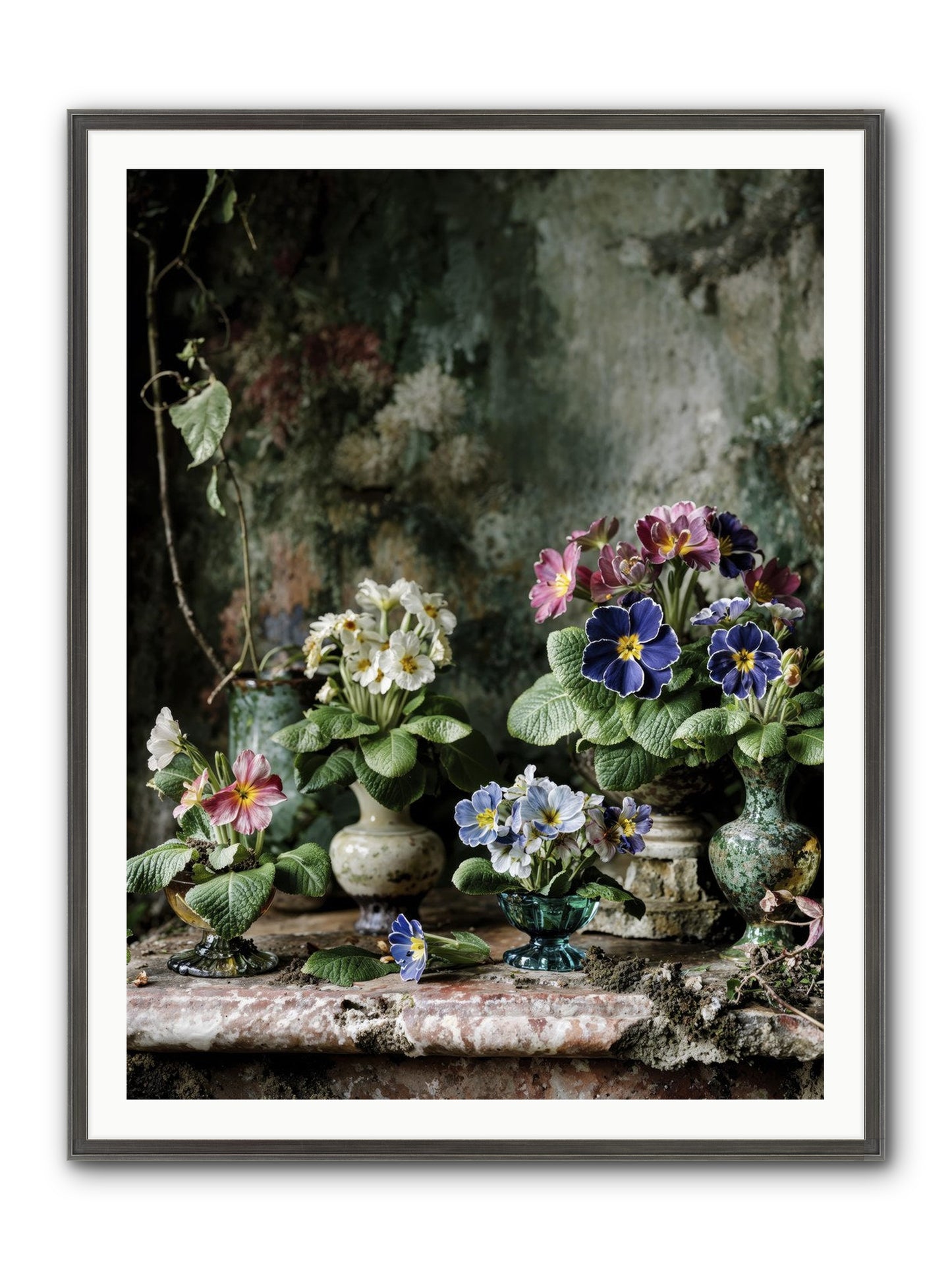 Grace Grows Here Framed Print - Slimwoods Black/Silver 36x48