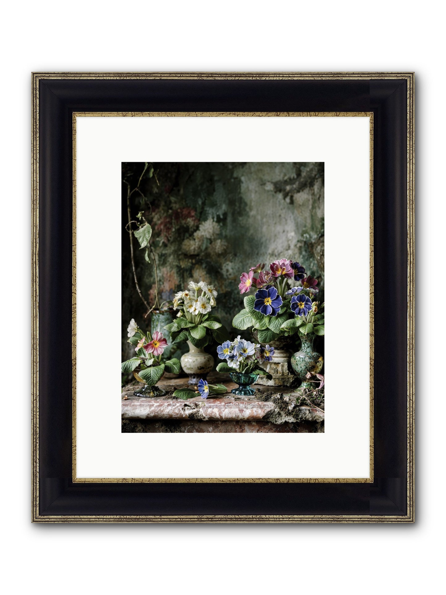 Grace Grows Here Framed Print - Black & Gold 9x12