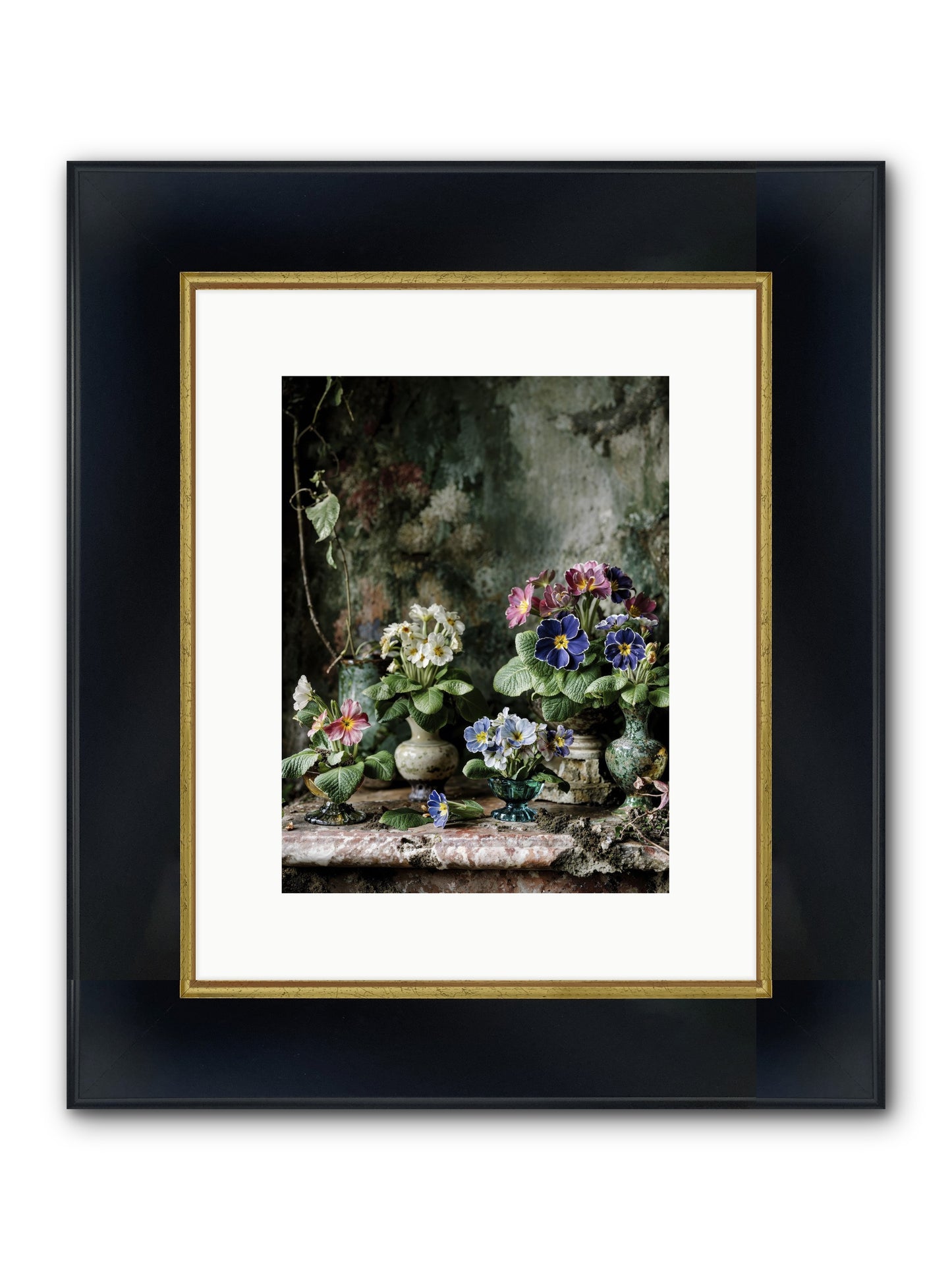 Grace Grows Here Framed Print - Wide Black w/Gold 9x12