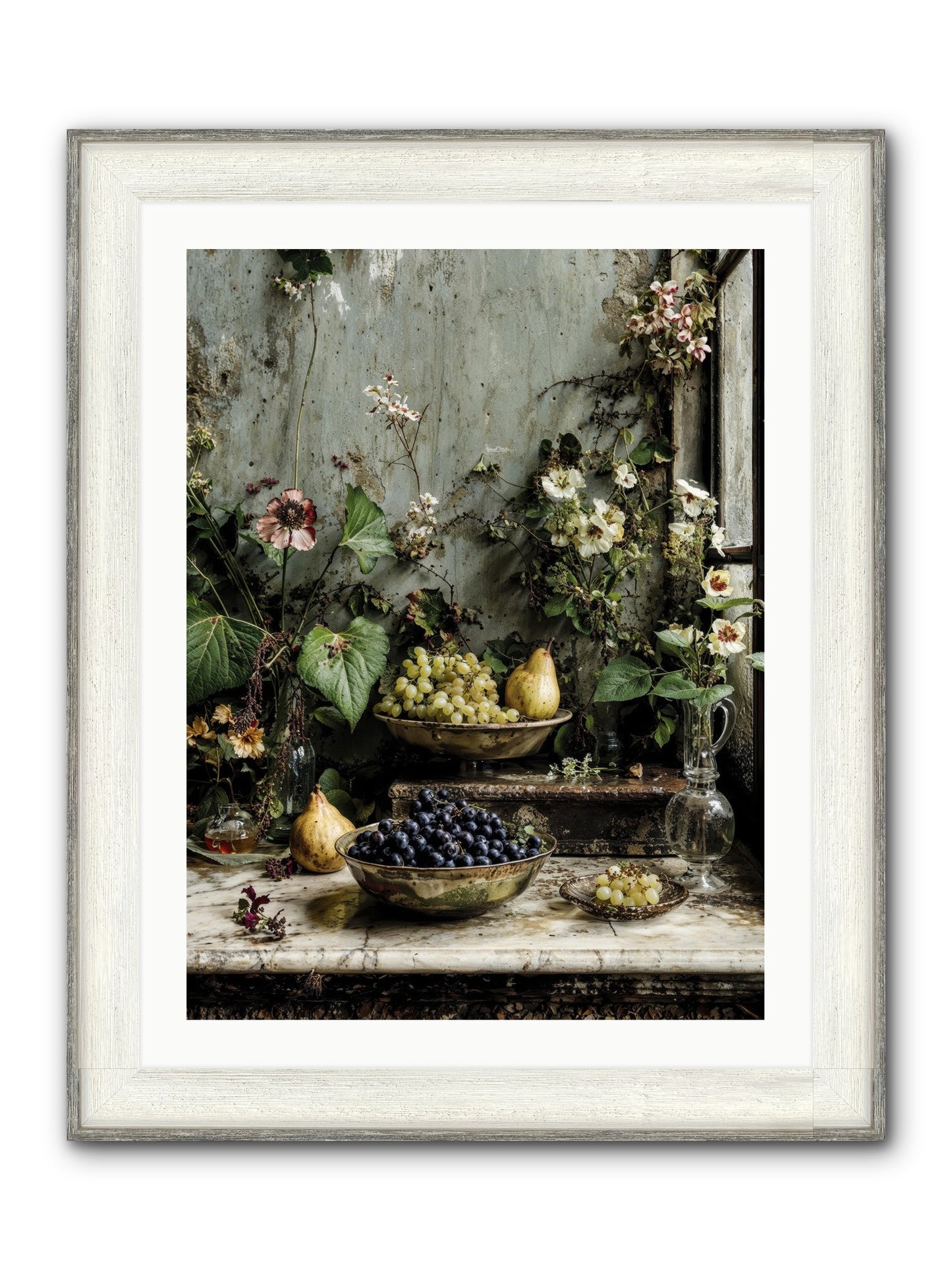 Grace Lives Askew Framed Print - Driftwood White 24x32