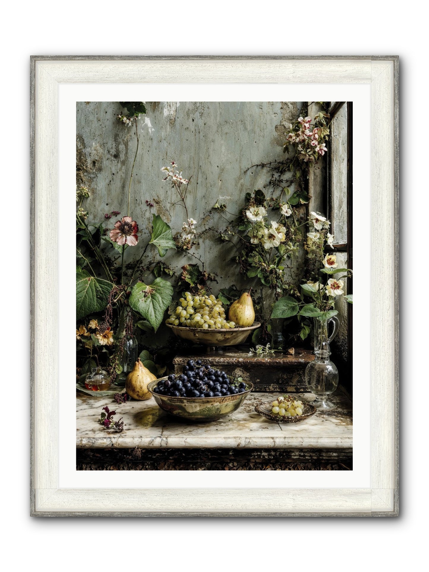 Grace Lives Askew Framed Print - Driftwood White 30x40