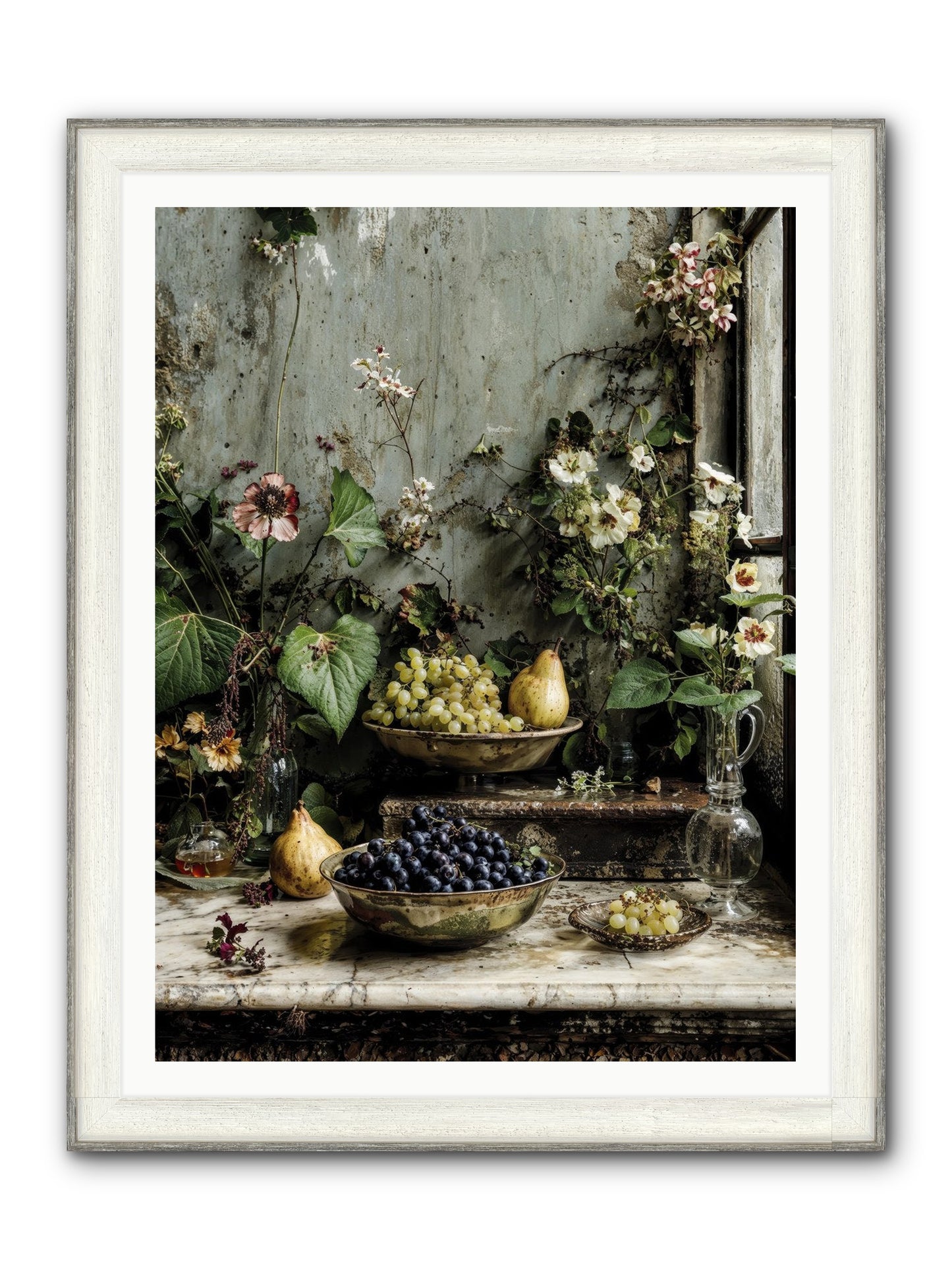 Grace Lives Askew Framed Print - Driftwood White 36x48
