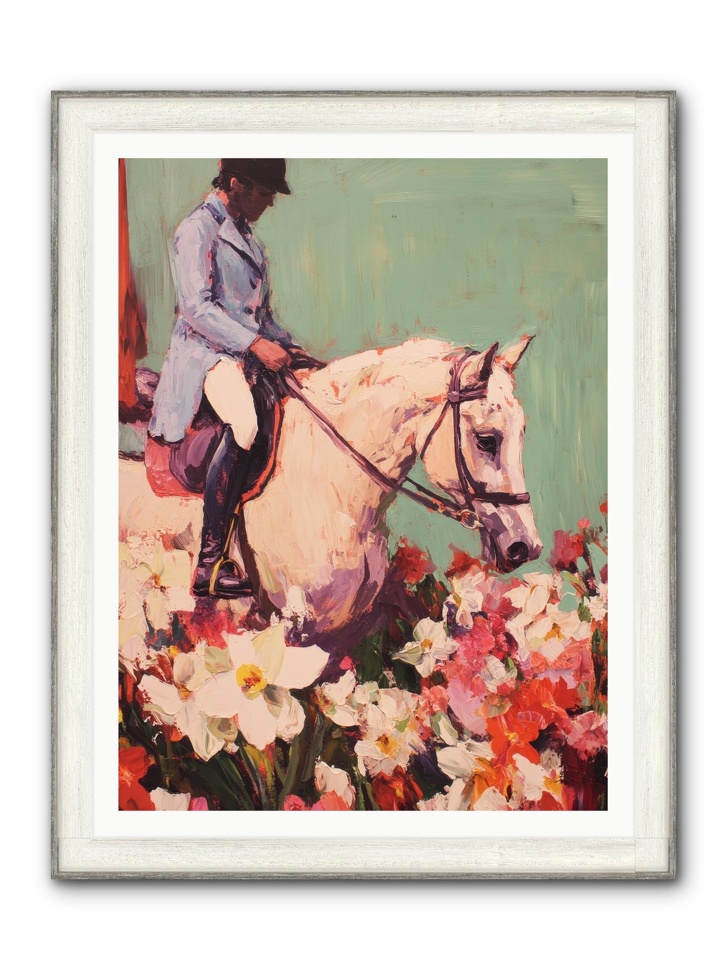 Graceful Biography Framed Print - Driftwood White 36x48
