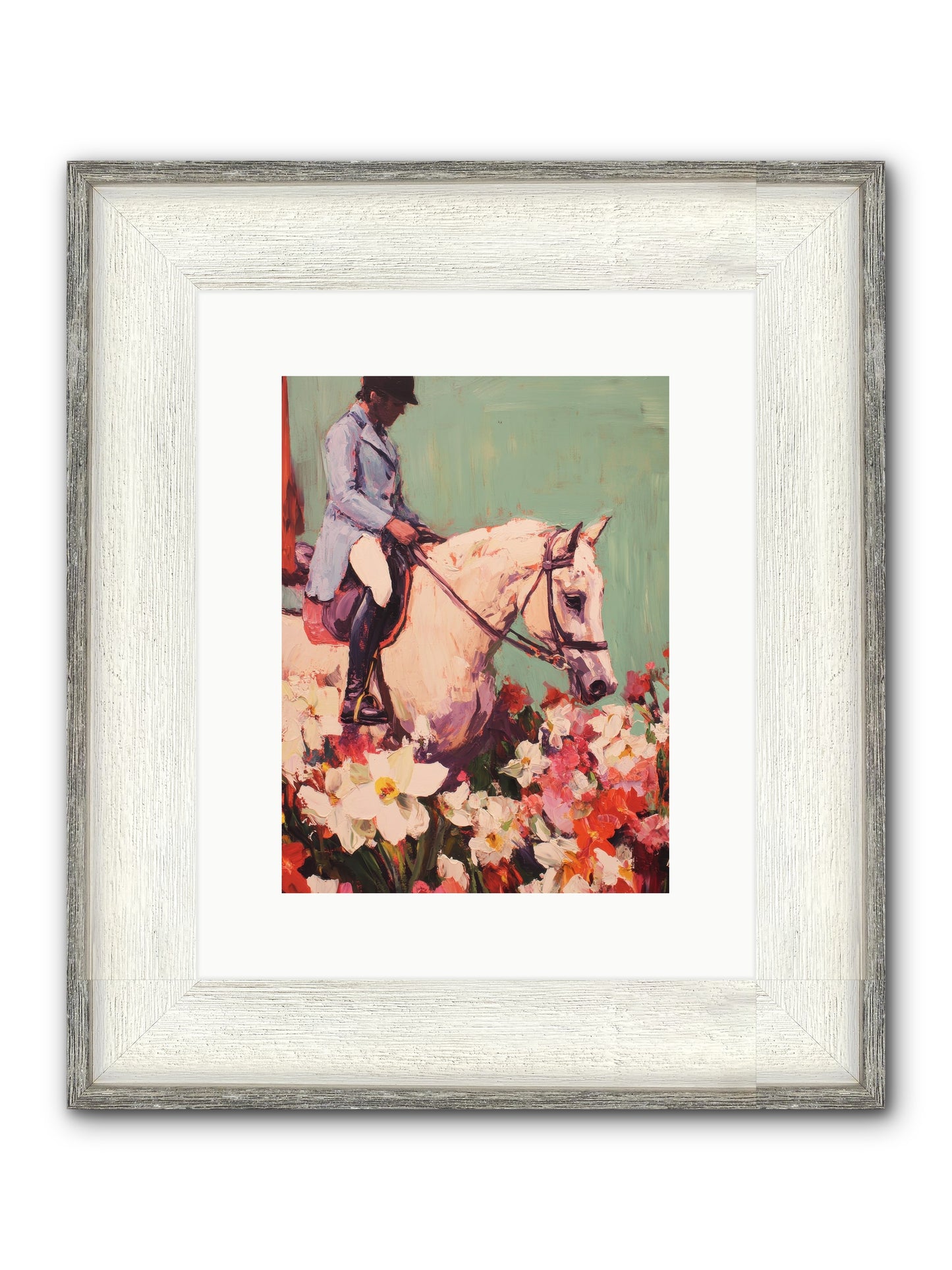 Graceful Biography Framed Print - Driftwood White 9x12