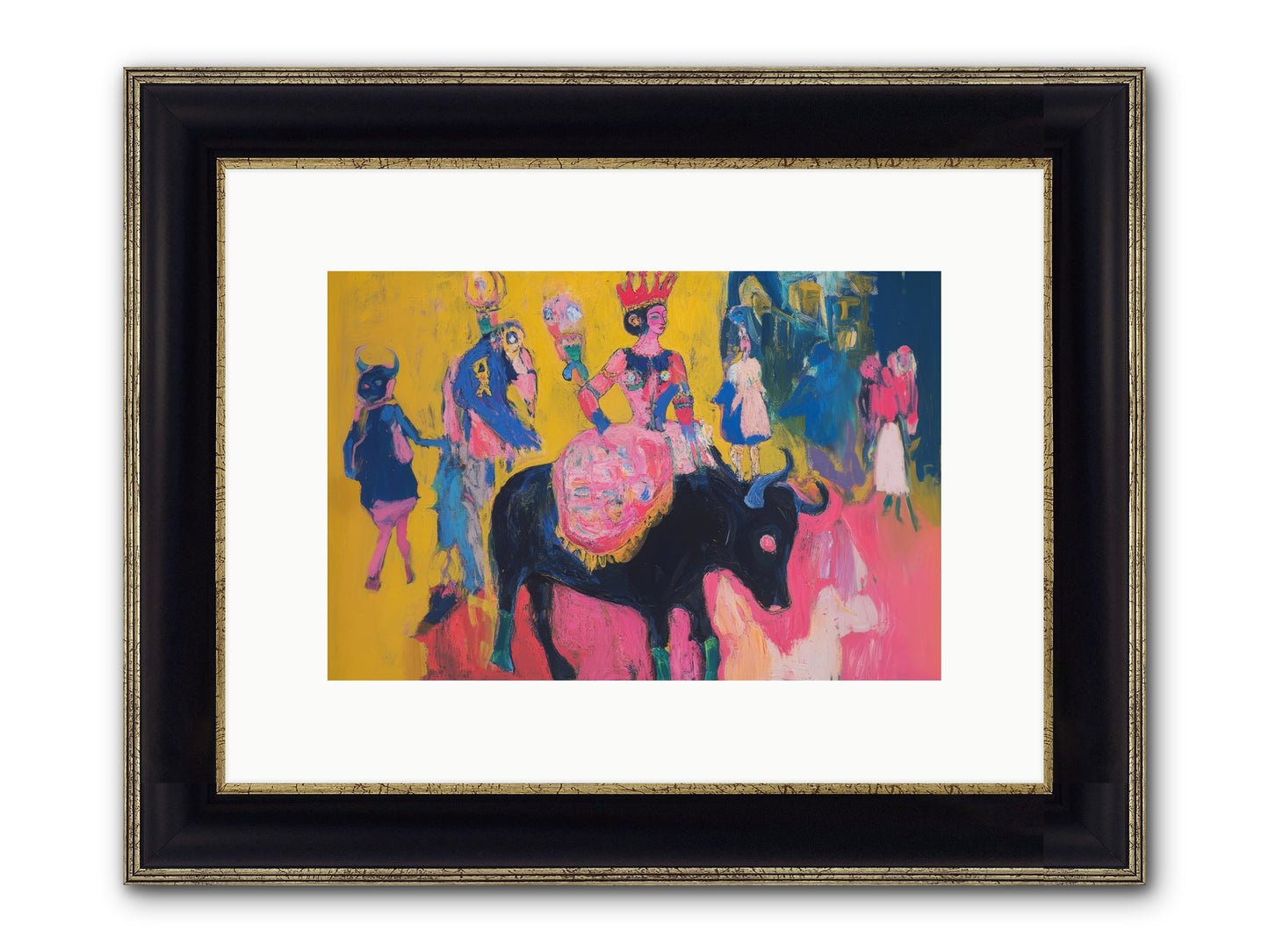 Grand Carnival Hour Framed Print - Black & Gold 12x8