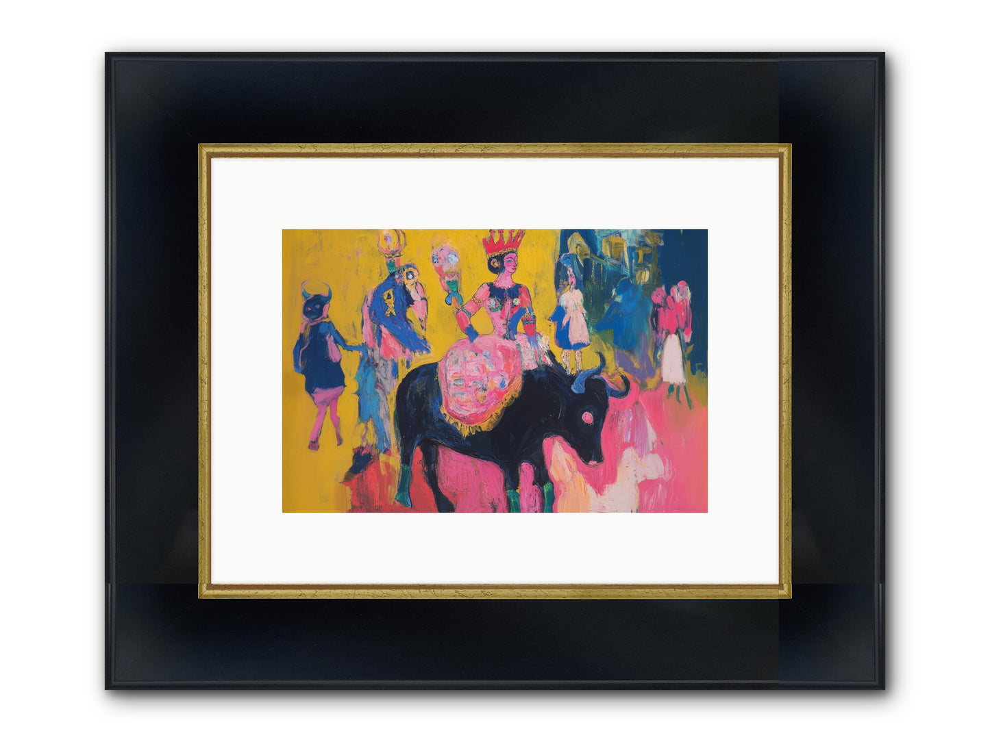 Grand Carnival Hour Framed Print - Wide Black w/Gold 12x8