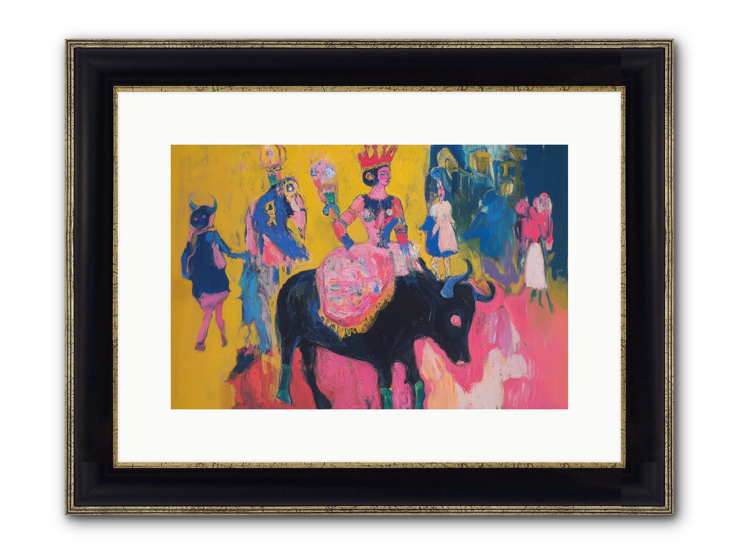 Grand Carnival Hour Framed Print - Black & Gold 15x10
