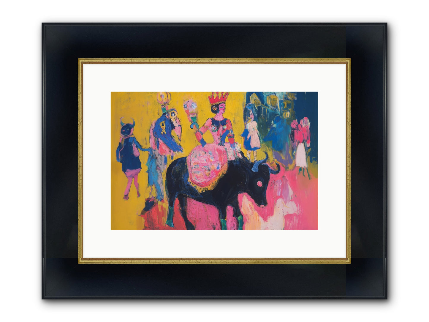 Grand Carnival Hour Framed Print - Wide Black w/Gold 15x10