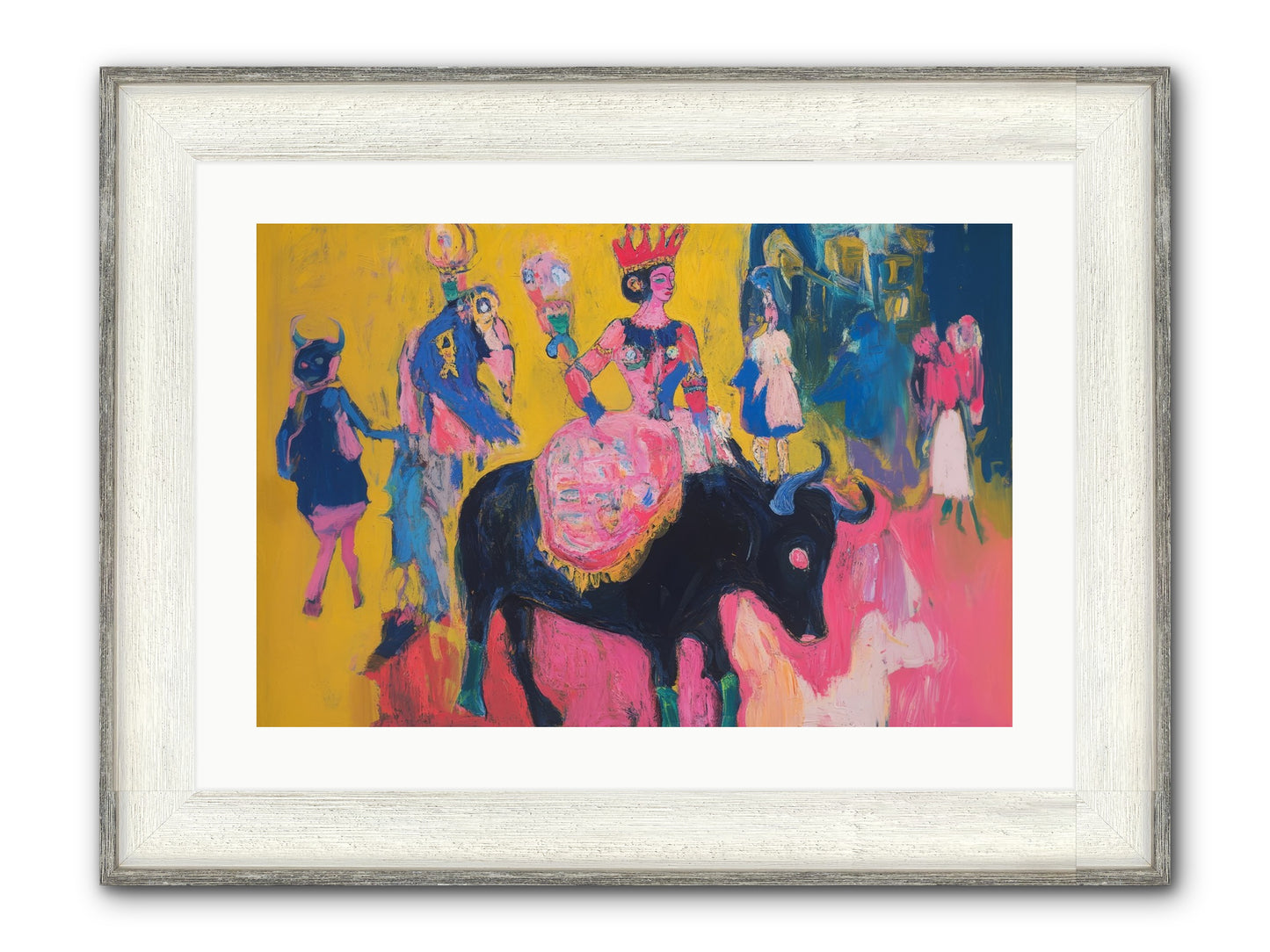 Grand Carnival Hour Framed Print - Driftwood White 24x16
