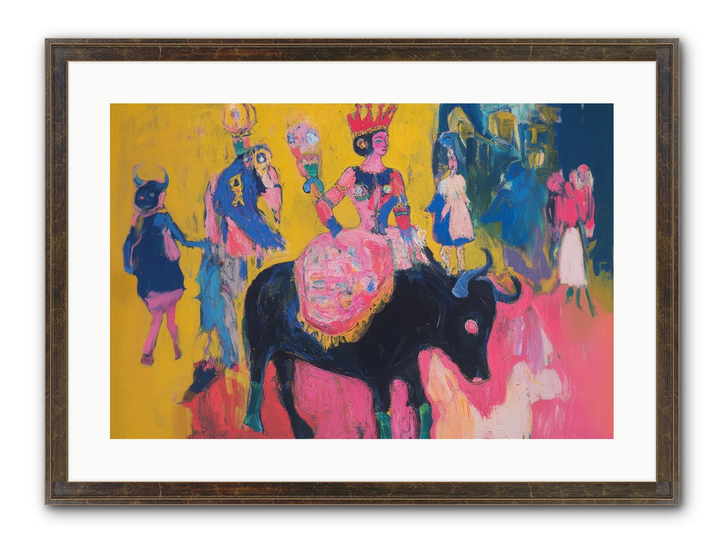 Grand Carnival Hour Framed Print - Slimwoods Black/Gold 24x16