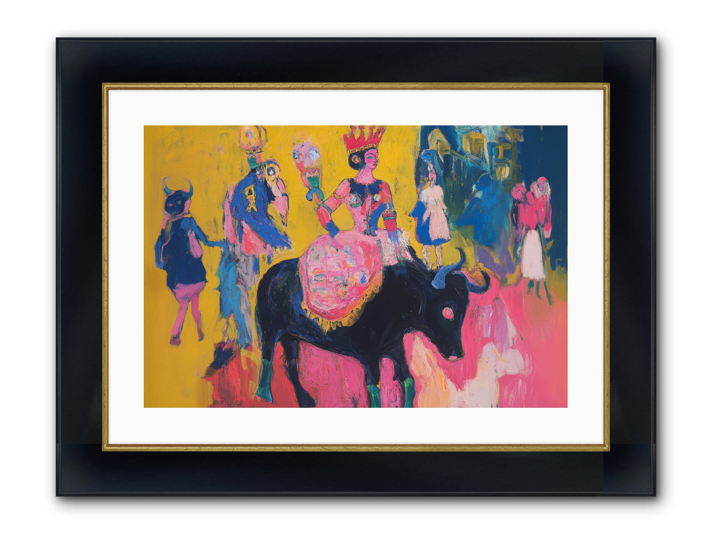 Grand Carnival Hour Framed Print - Wide Black w/Gold 24x16