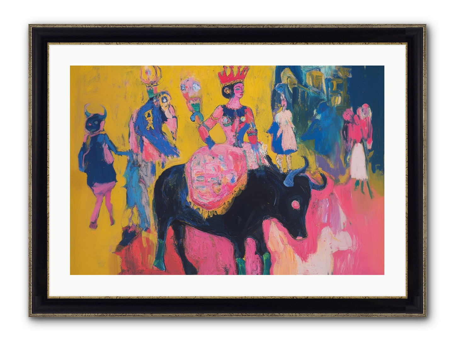 Grand Carnival Hour Framed Print - Black & Gold 30x20