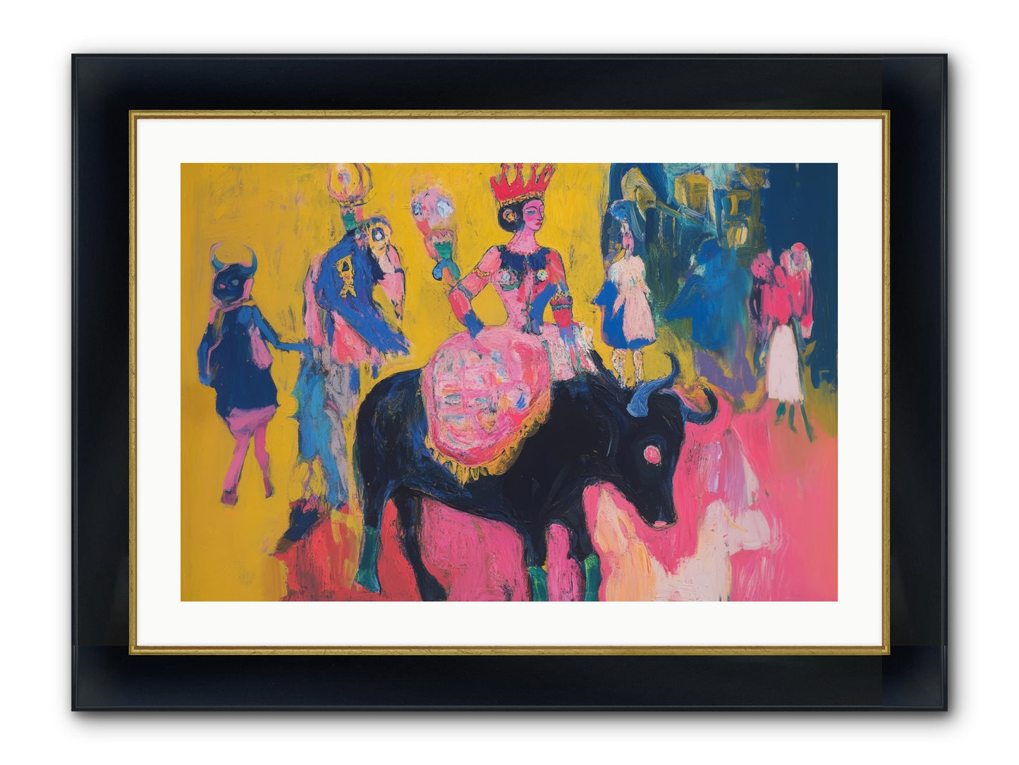 Grand Carnival Hour Framed Print - Wide Black w/Gold 30x20
