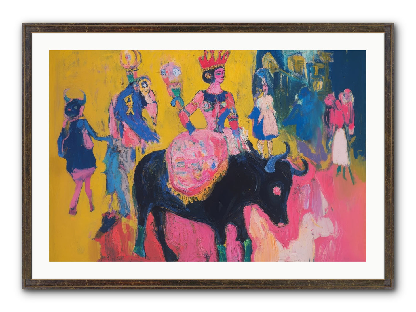 Grand Carnival Hour Framed Print - Slimwoods Black/Gold 36x24
