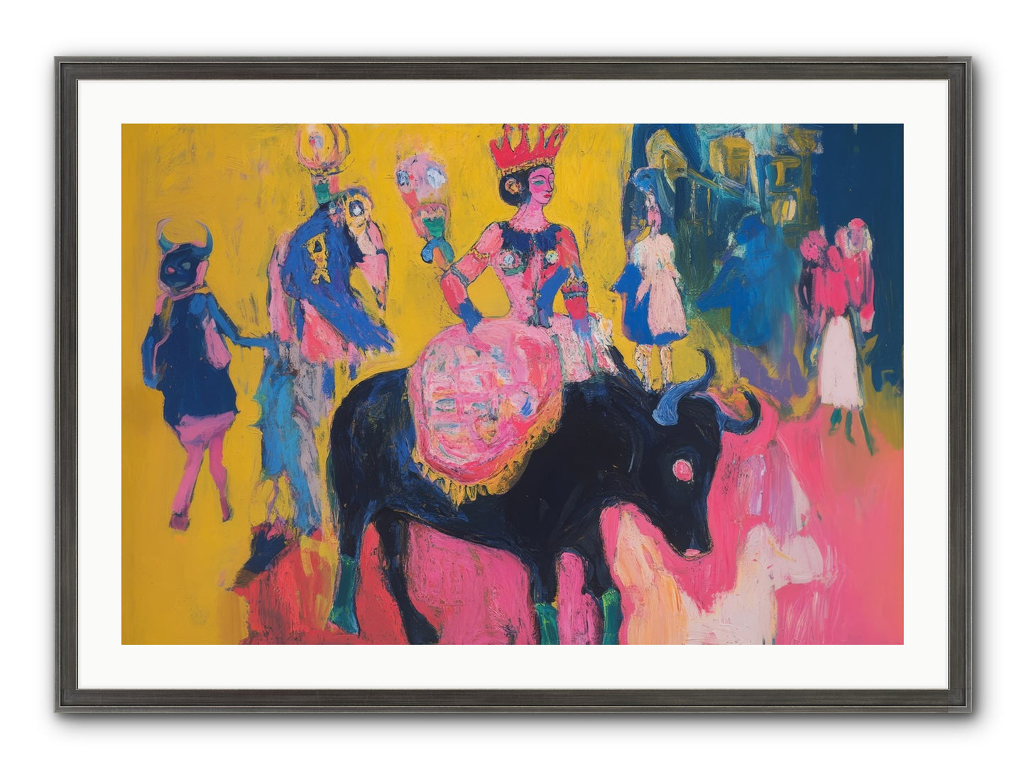 Grand Carnival Hour Framed Print - Slimwoods Black/Silver 36x24