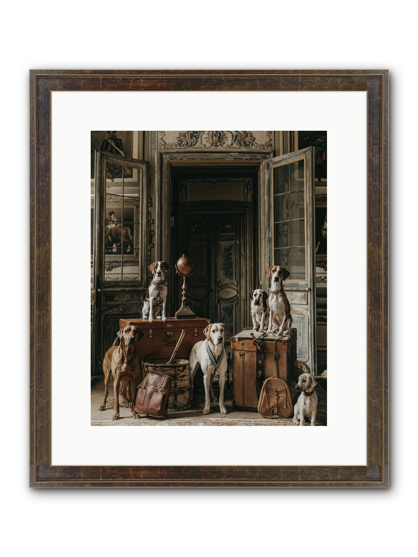 Grand Gathering Of Gentle Mutts Framed Print - Slimwoods Black/Gold 12x15