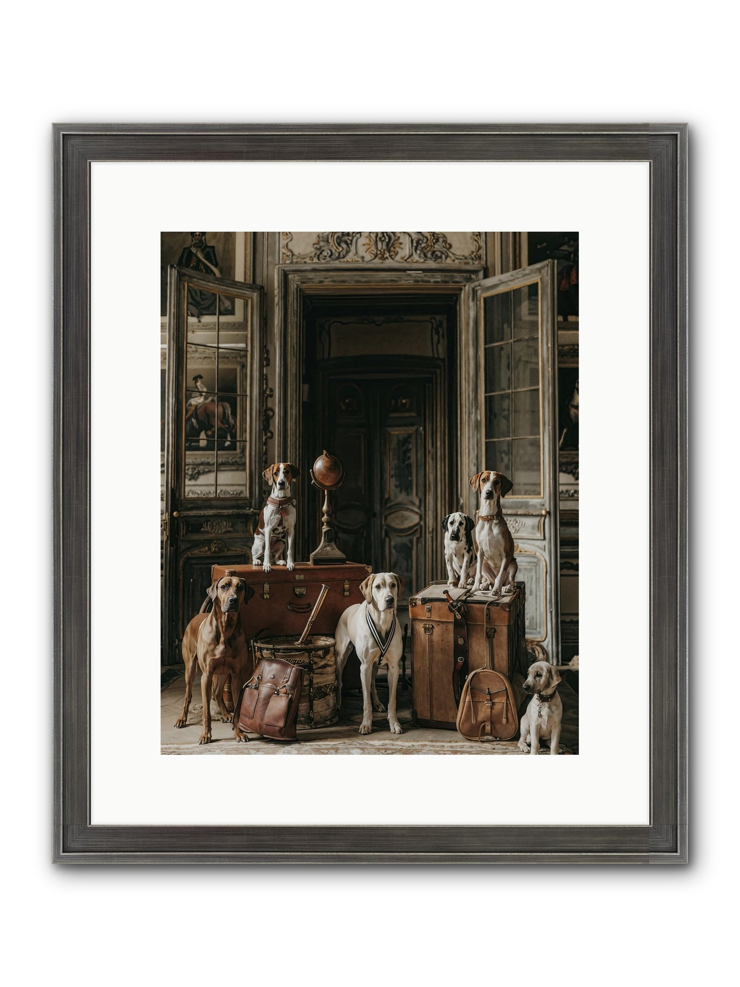 Grand Gathering Of Gentle Mutts Framed Print - Slimwoods Black/Silver 12x15