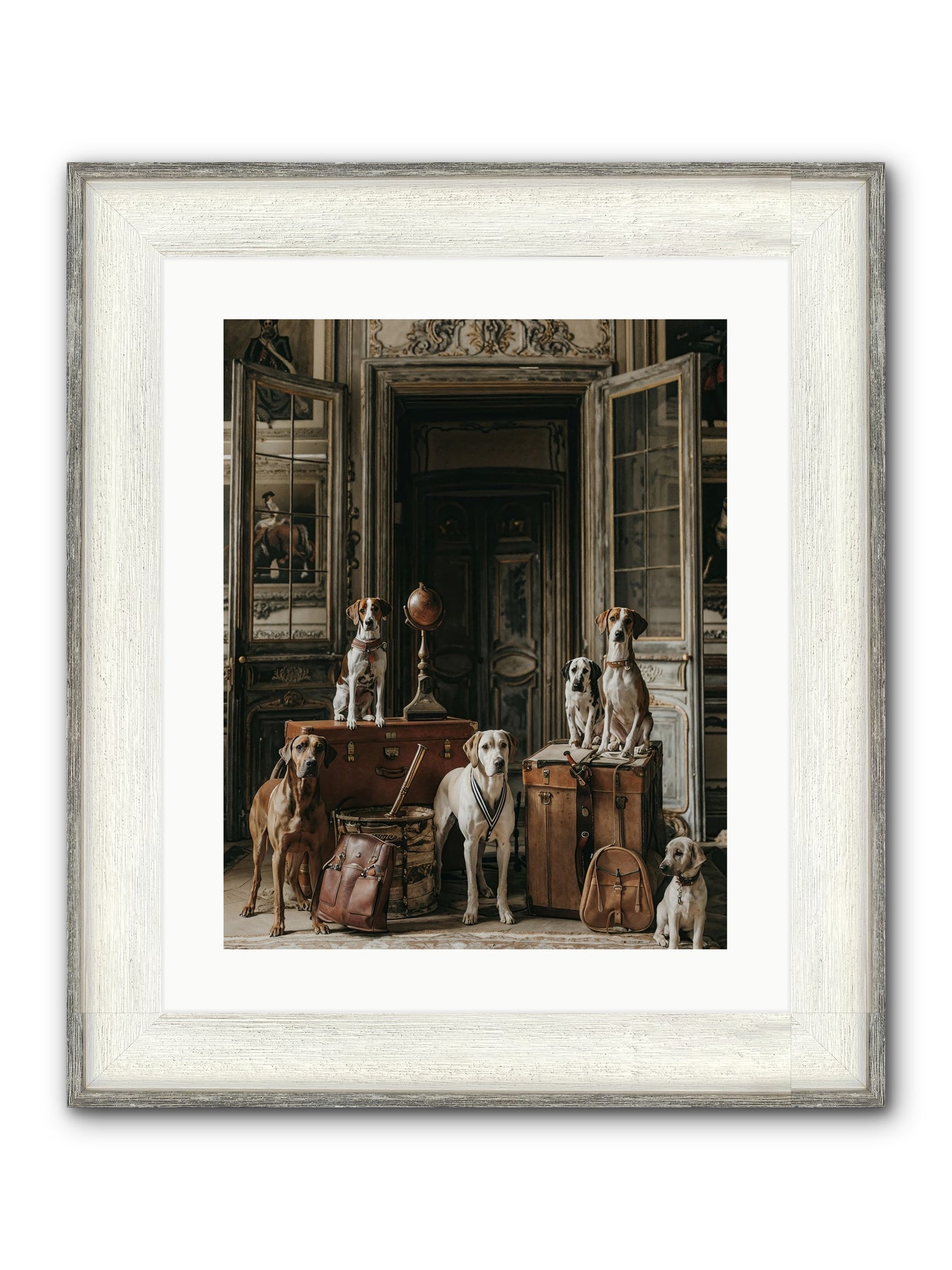 Grand Gathering Of Gentle Mutts Framed Print - Driftwood White 16x20
