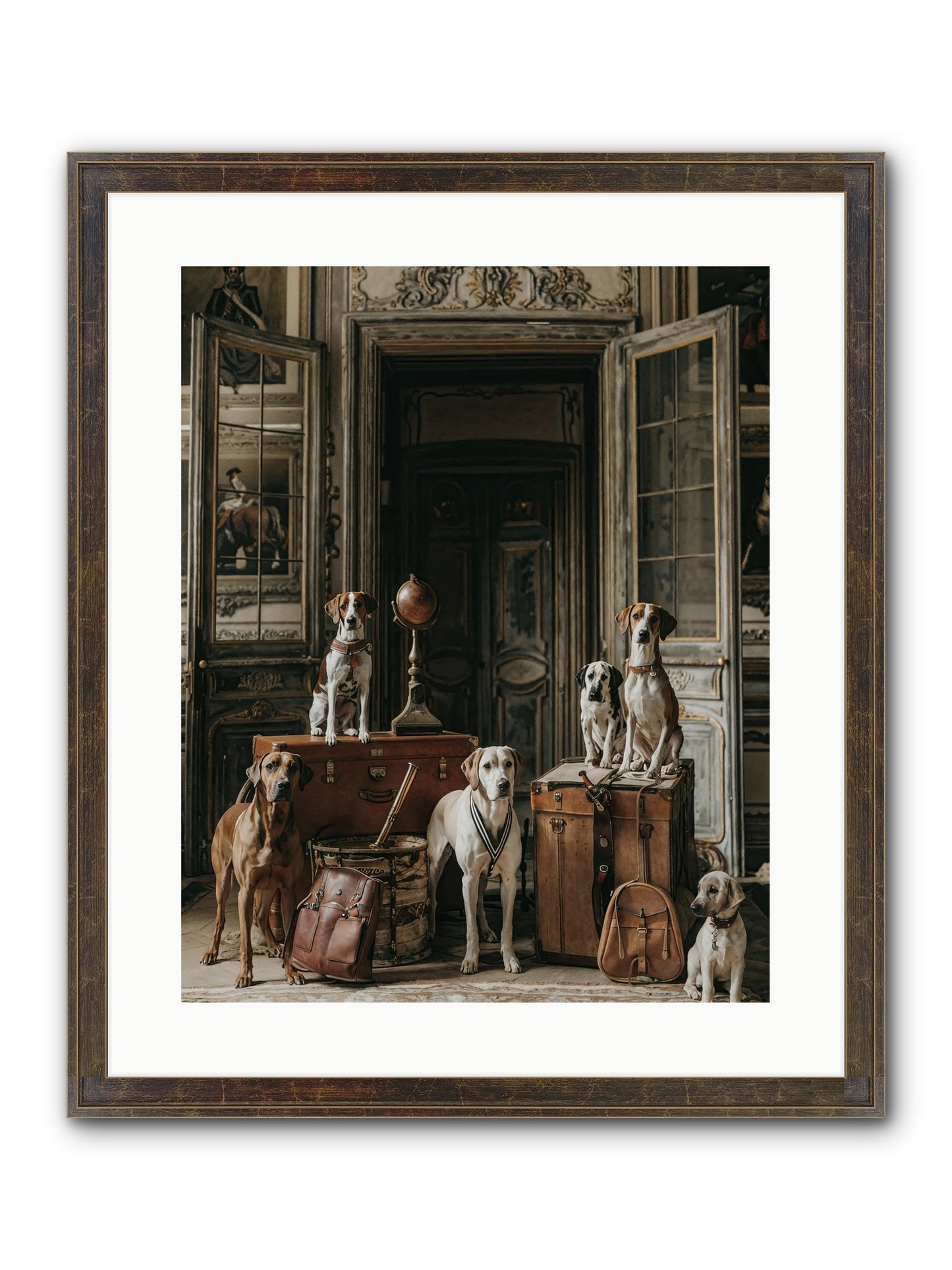 Grand Gathering Of Gentle Mutts Framed Print - Slimwoods Black/Gold 16x20