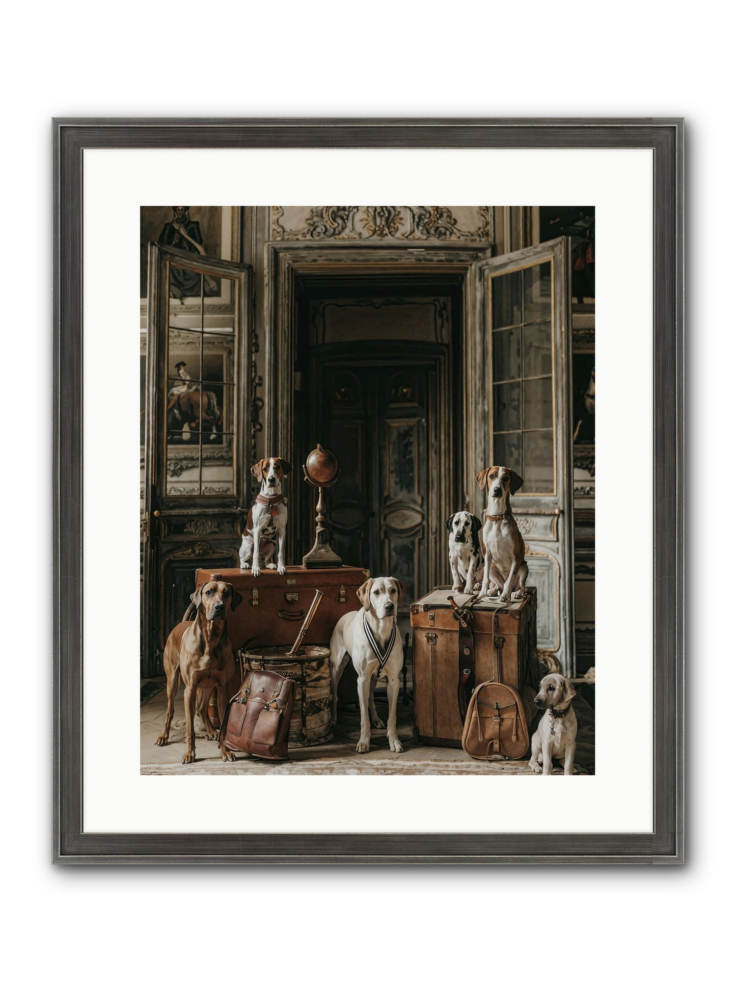 Grand Gathering Of Gentle Mutts Framed Print - Slimwoods Black/Silver 16x20