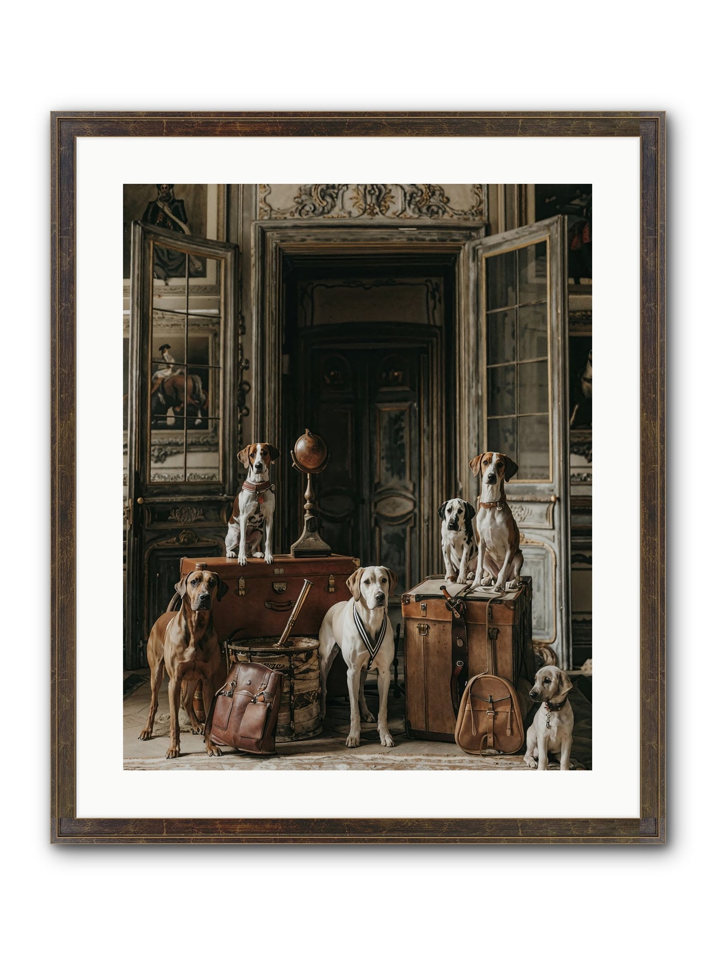 Grand Gathering Of Gentle Mutts Framed Print - Slimwoods Black/Gold 20x25