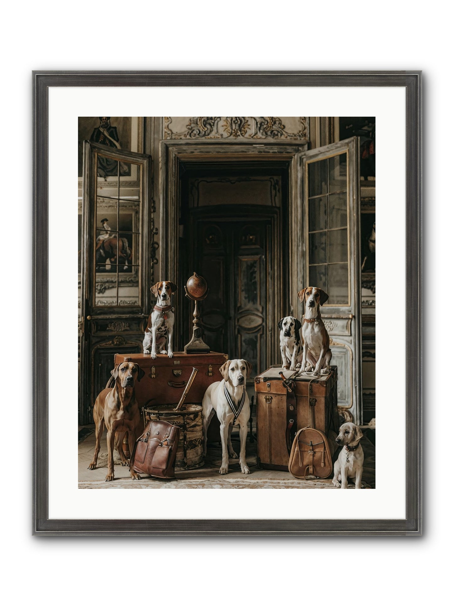 Grand Gathering Of Gentle Mutts Framed Print - Slimwoods Black/Silver 20x25