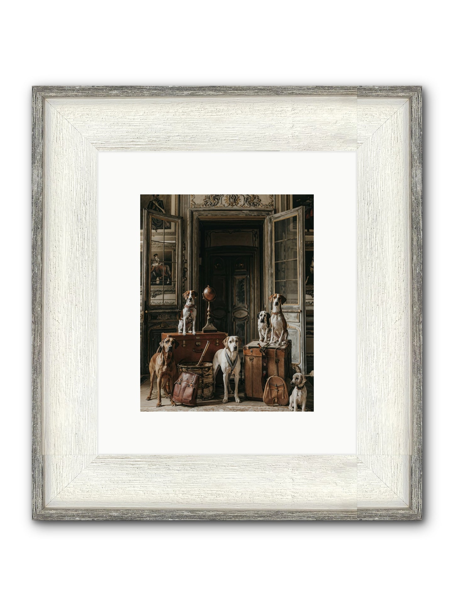 Grand Gathering Of Gentle Mutts Framed Print - Driftwood White 8x10