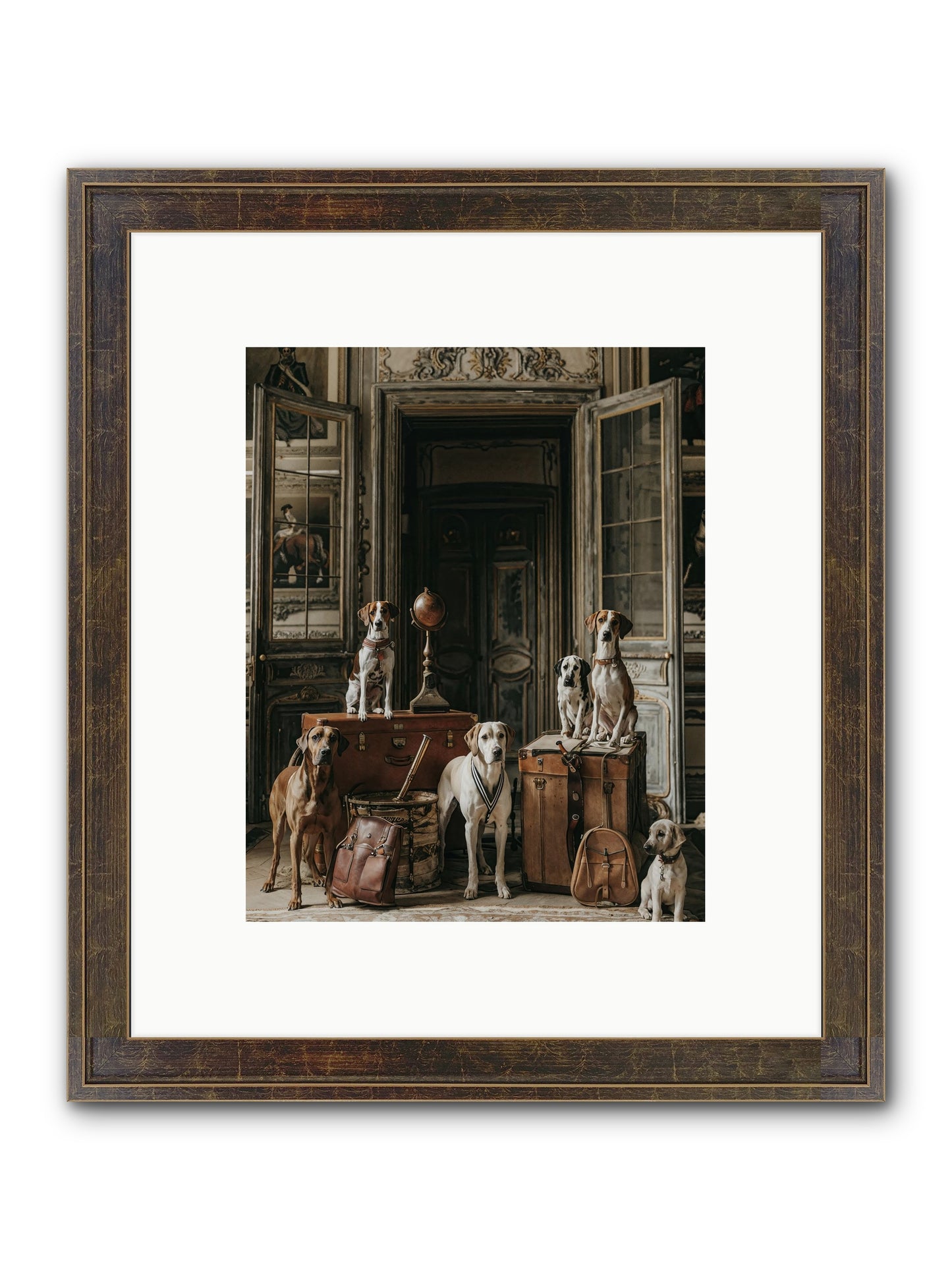 Grand Gathering Of Gentle Mutts Framed Print - Slimwoods Black/Gold 8x10