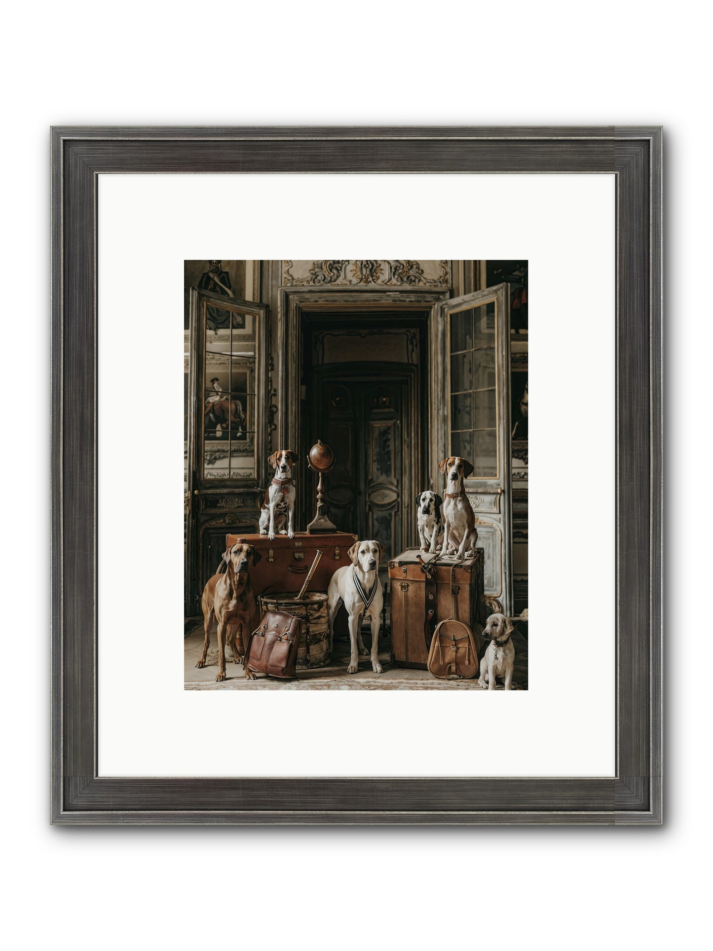 Grand Gathering Of Gentle Mutts Framed Print - Slimwoods Black/Silver 8x10