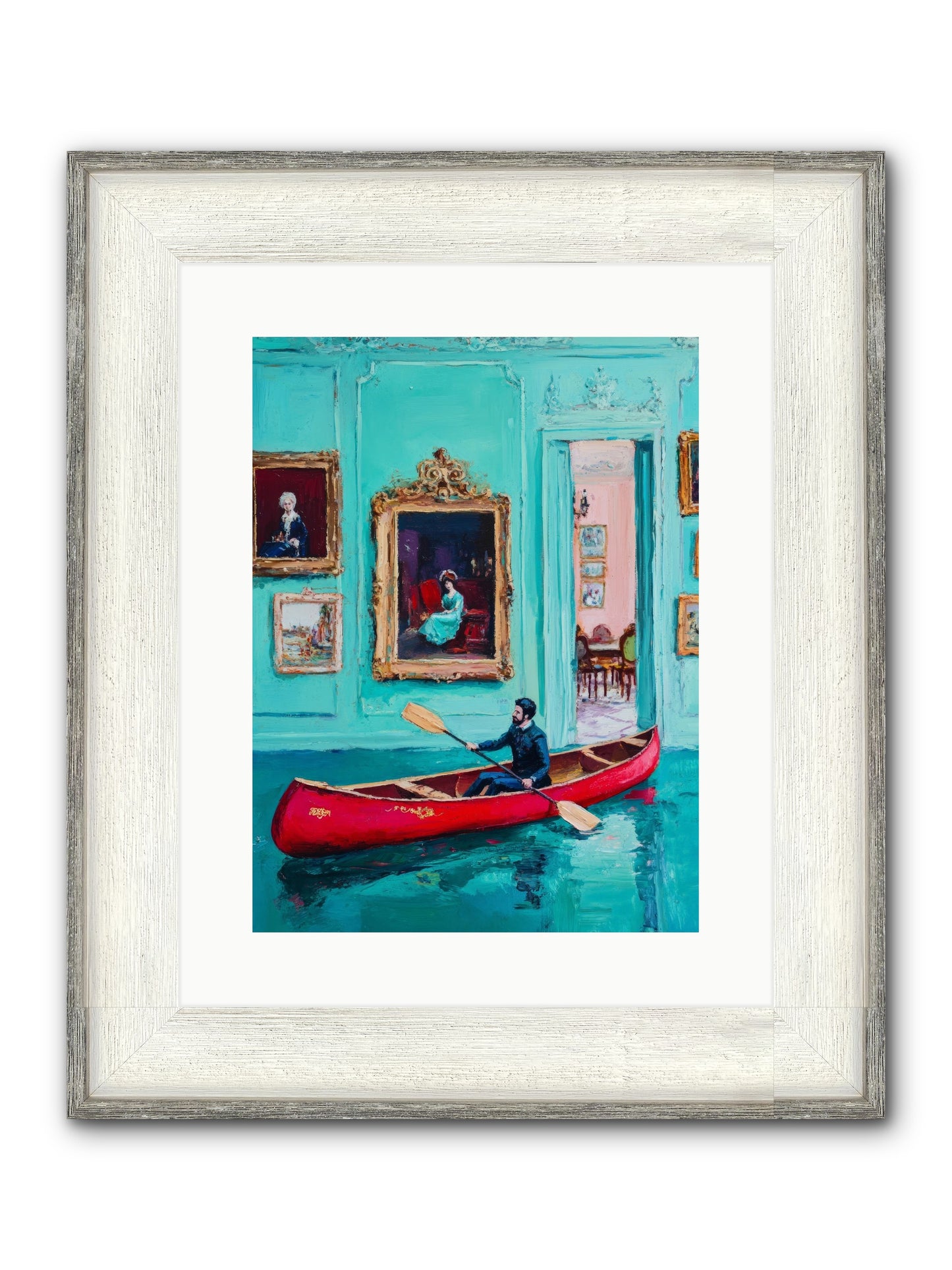 Grand Salon River Society Framed Print - Driftwood White 12x16