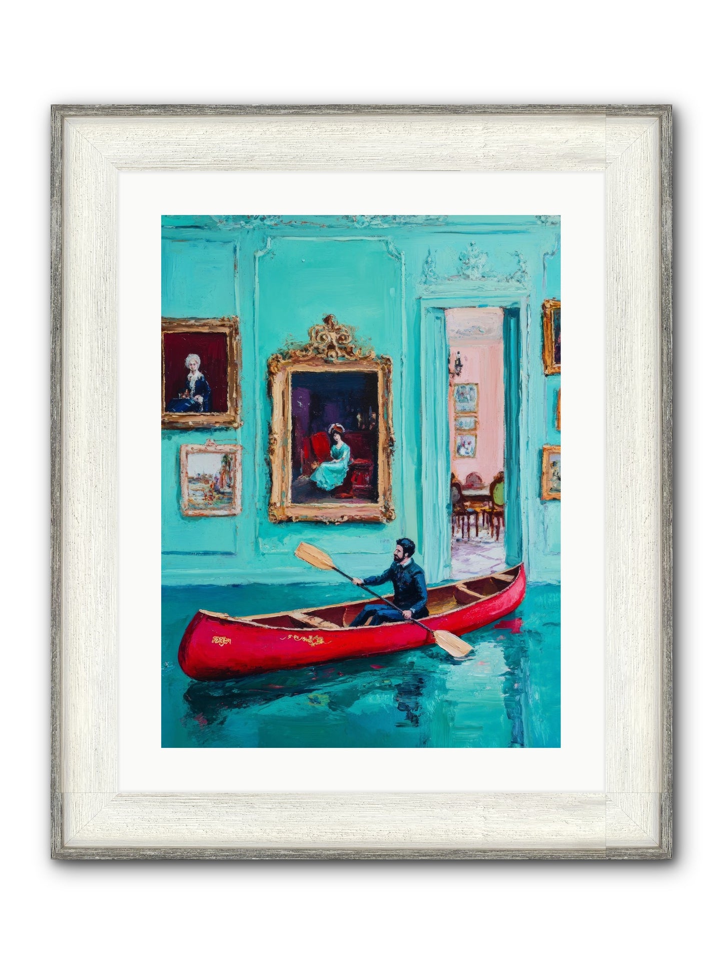 Grand Salon River Society Framed Print - Driftwood White 18x24