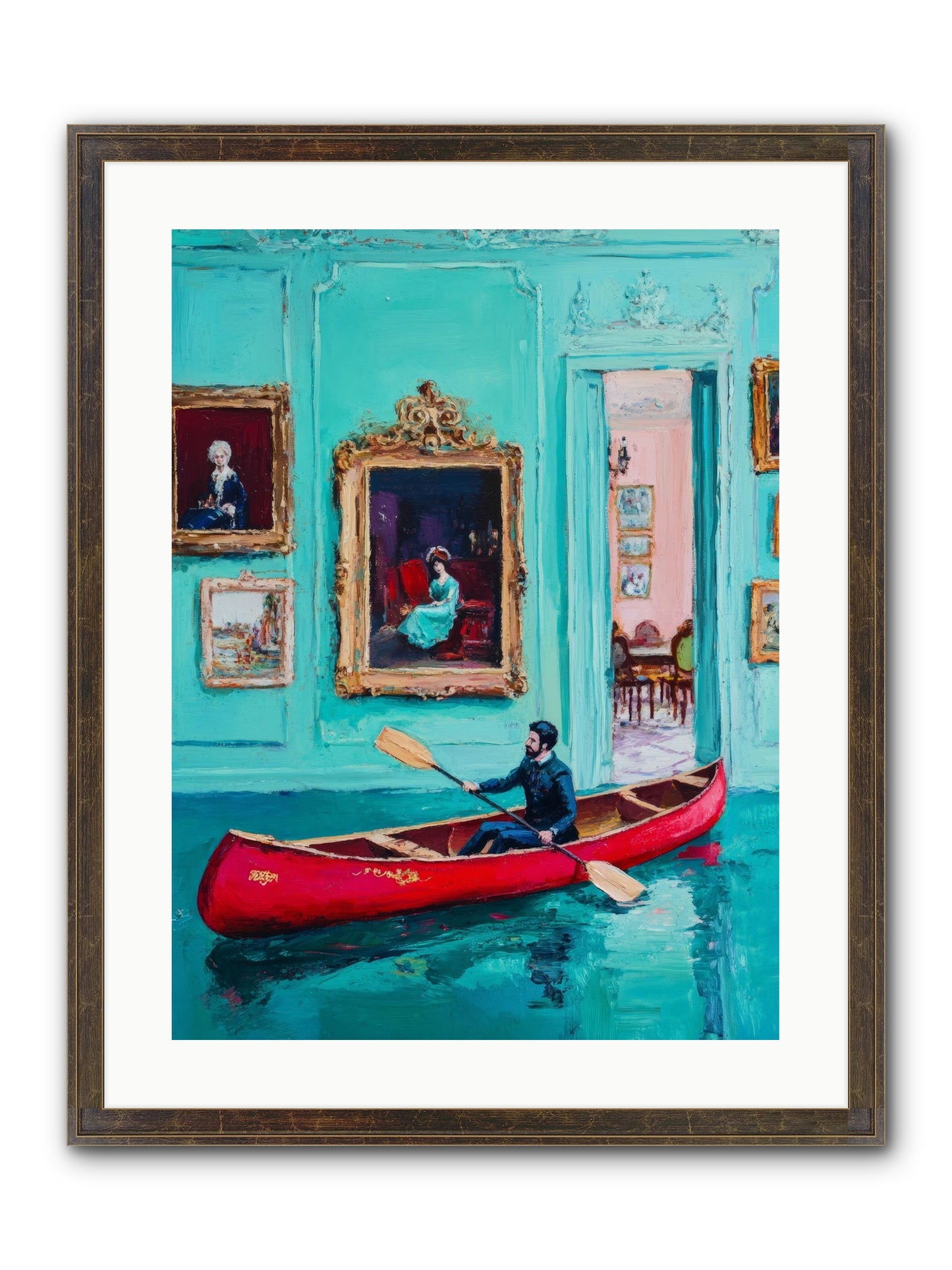 Grand Salon River Society Framed Print - Slimwoods Black/Gold 18x24
