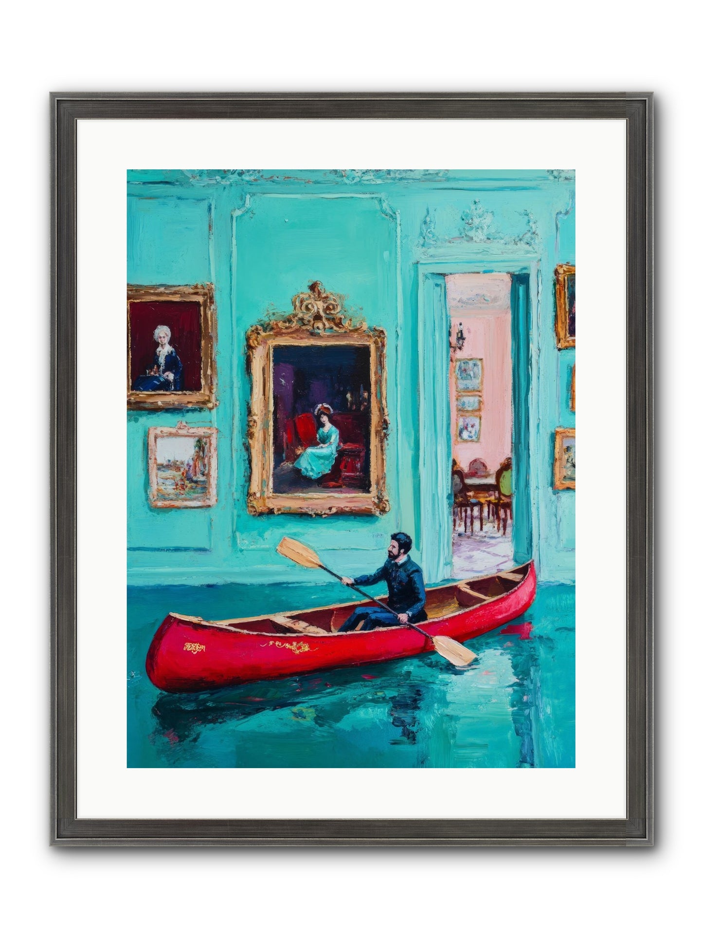 Grand Salon River Society Framed Print - Slimwoods Black/Silver 18x24