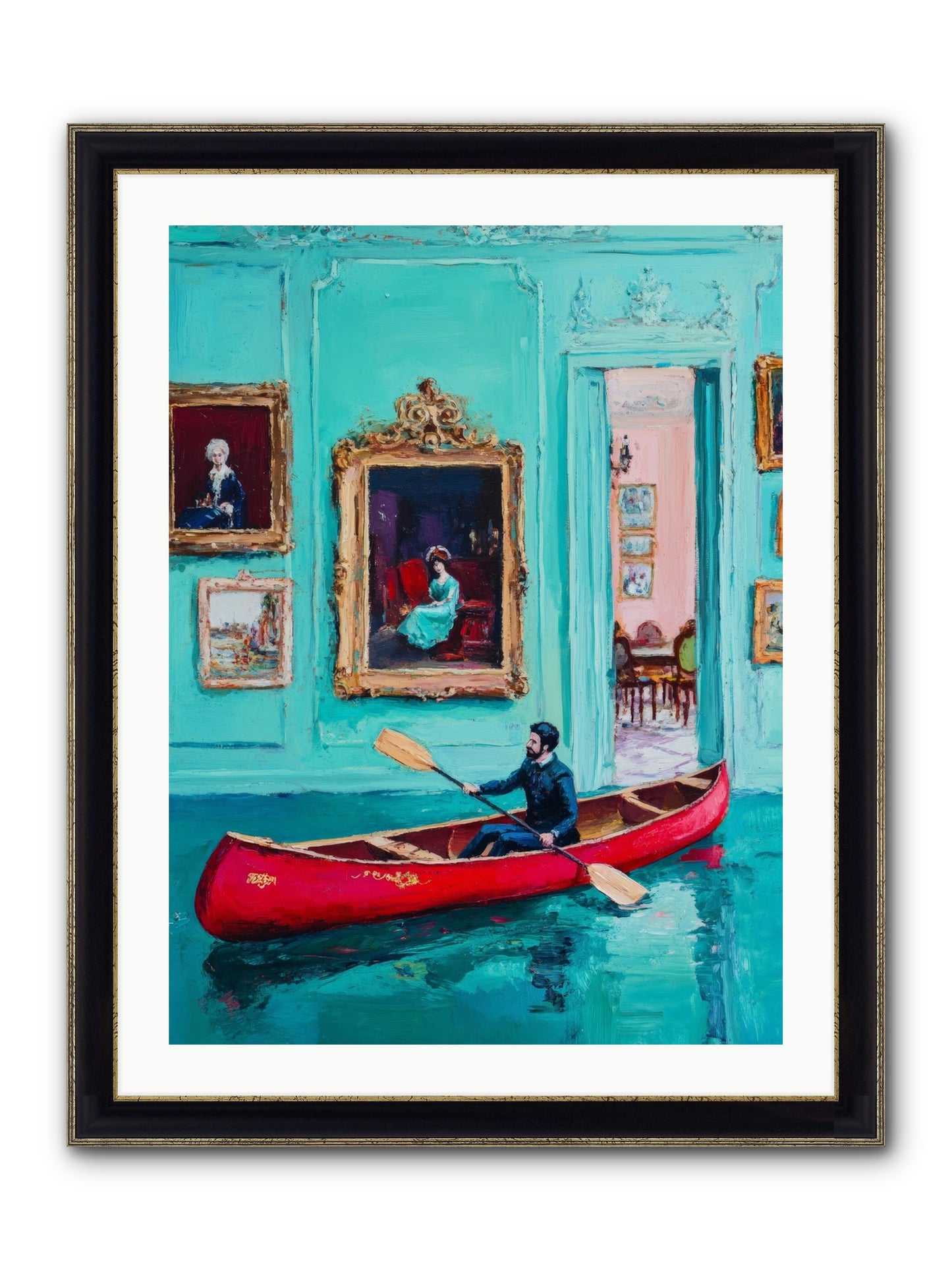 Grand Salon River Society Framed Print - Black & Gold 24x32