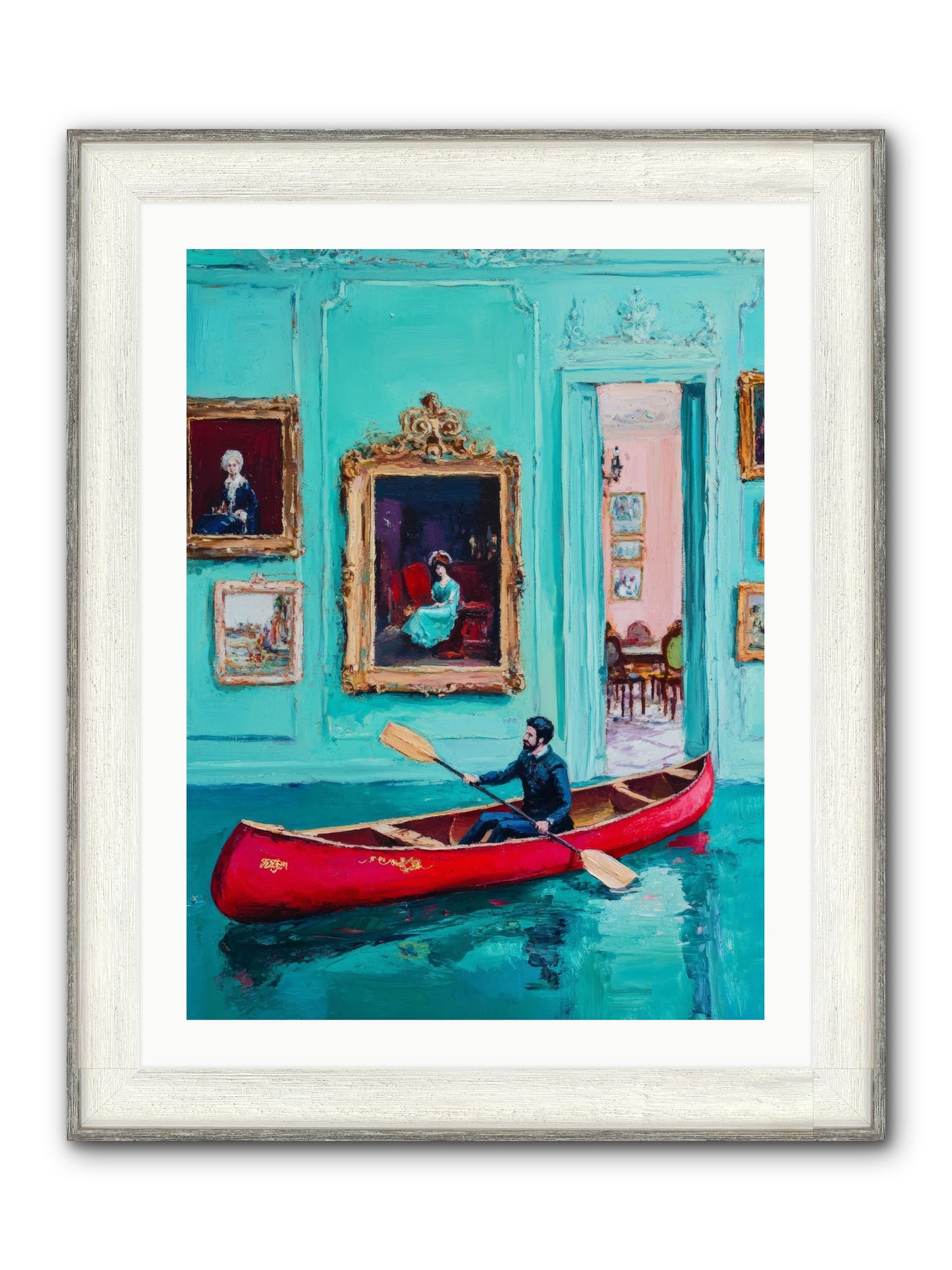 Grand Salon River Society Framed Print - Driftwood White 24x32