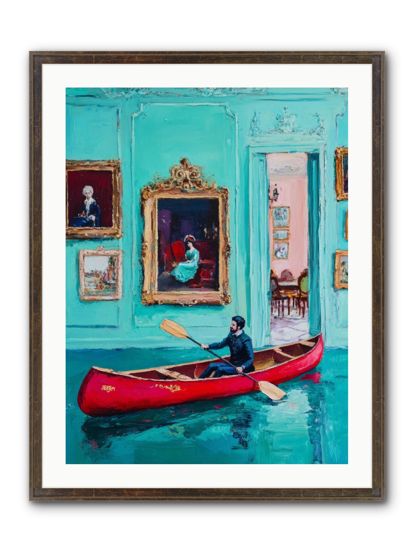 Grand Salon River Society Framed Print - Slimwoods Black/Gold 24x32