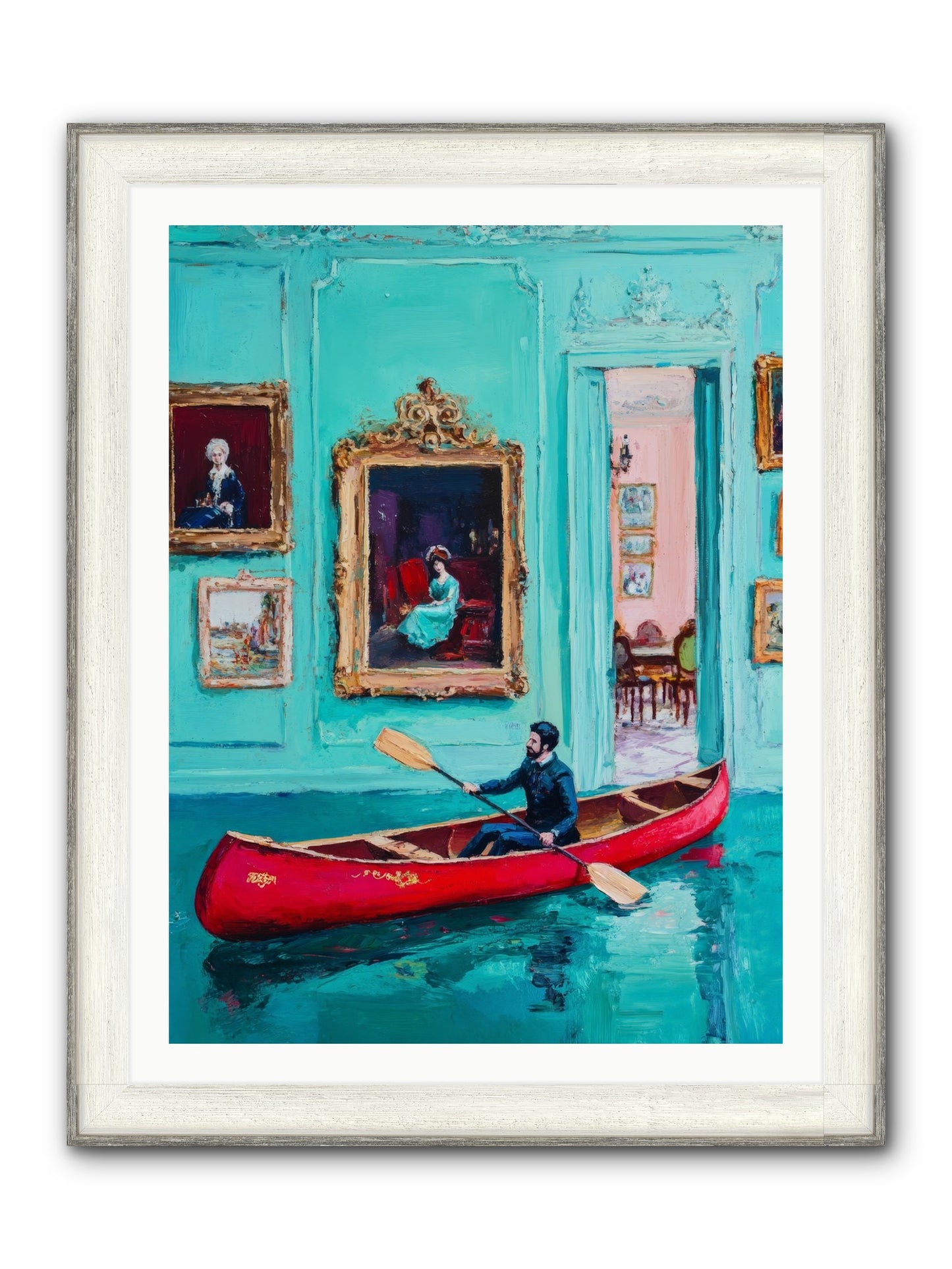 Grand Salon River Society Framed Print - Driftwood White 30x40