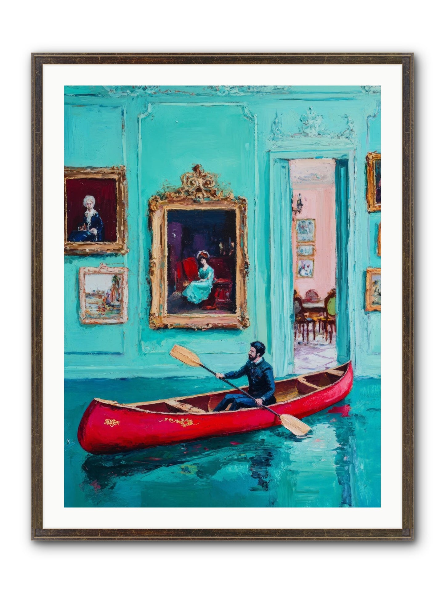 Grand Salon River Society Framed Print - Slimwoods Black/Gold 30x40
