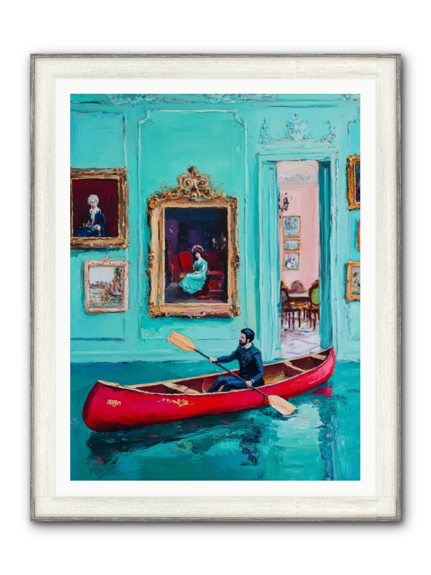 Grand Salon River Society Framed Print - Driftwood White 36x48