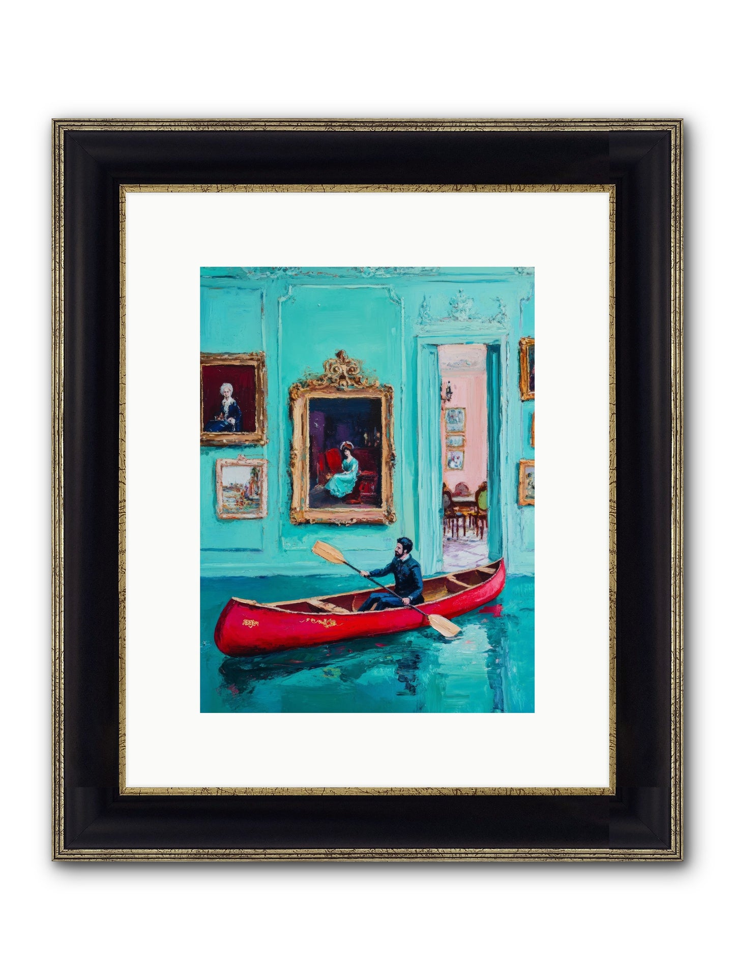 Grand Salon River Society Framed Print - Black & Gold 9x12