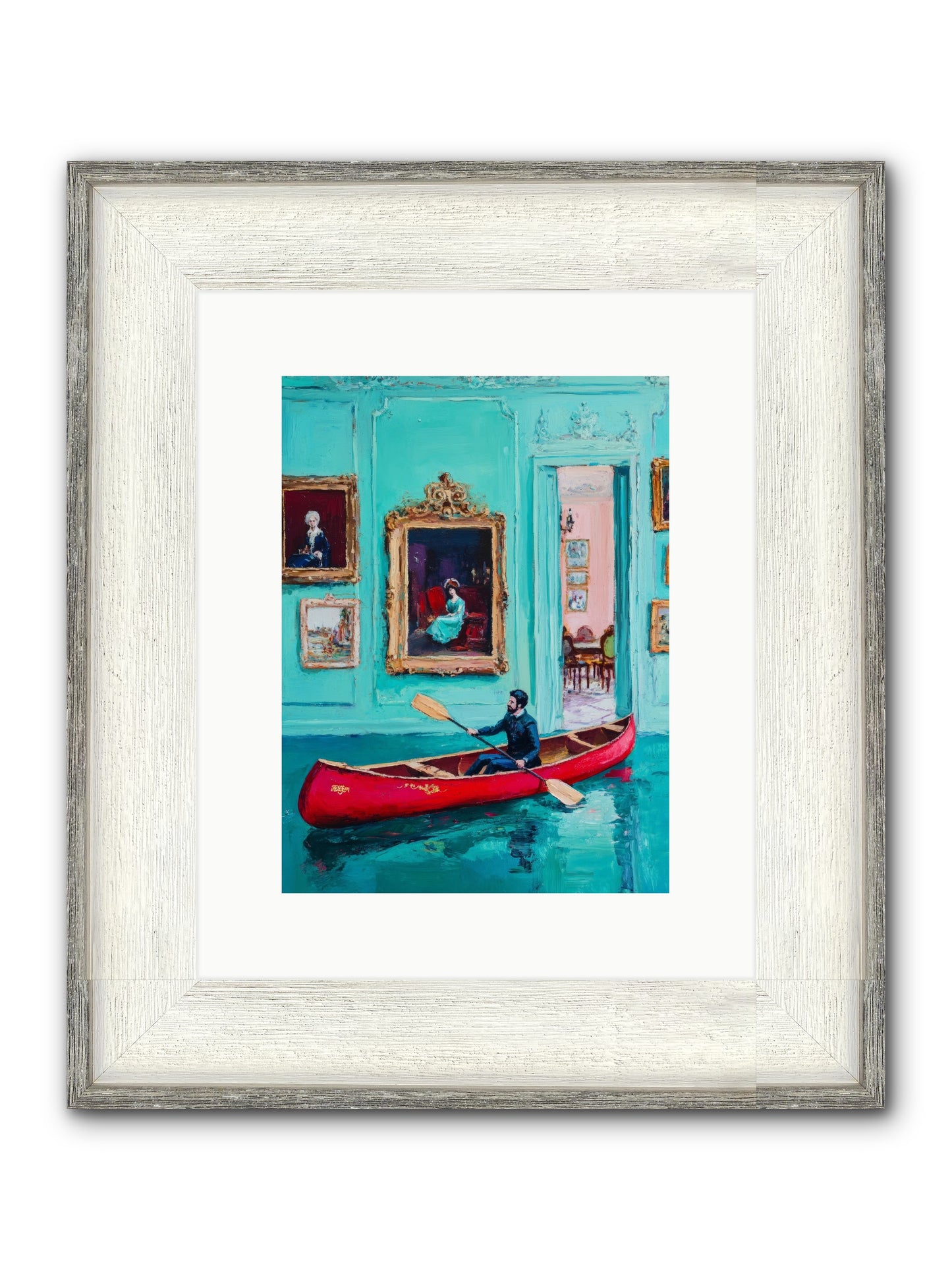 Grand Salon River Society Framed Print - Driftwood White 9x12