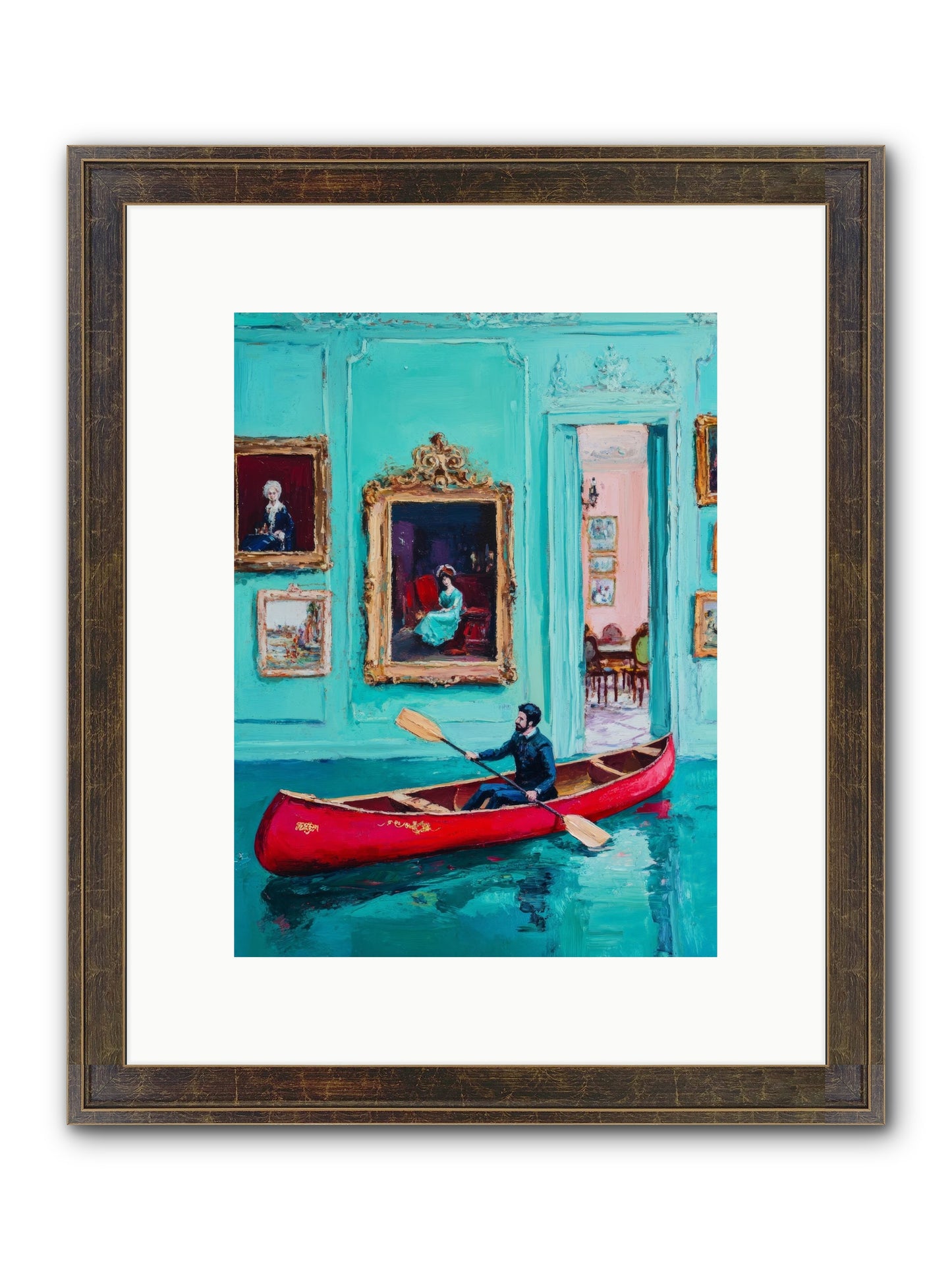 Grand Salon River Society Framed Print - Slimwoods Black/Gold 9x12