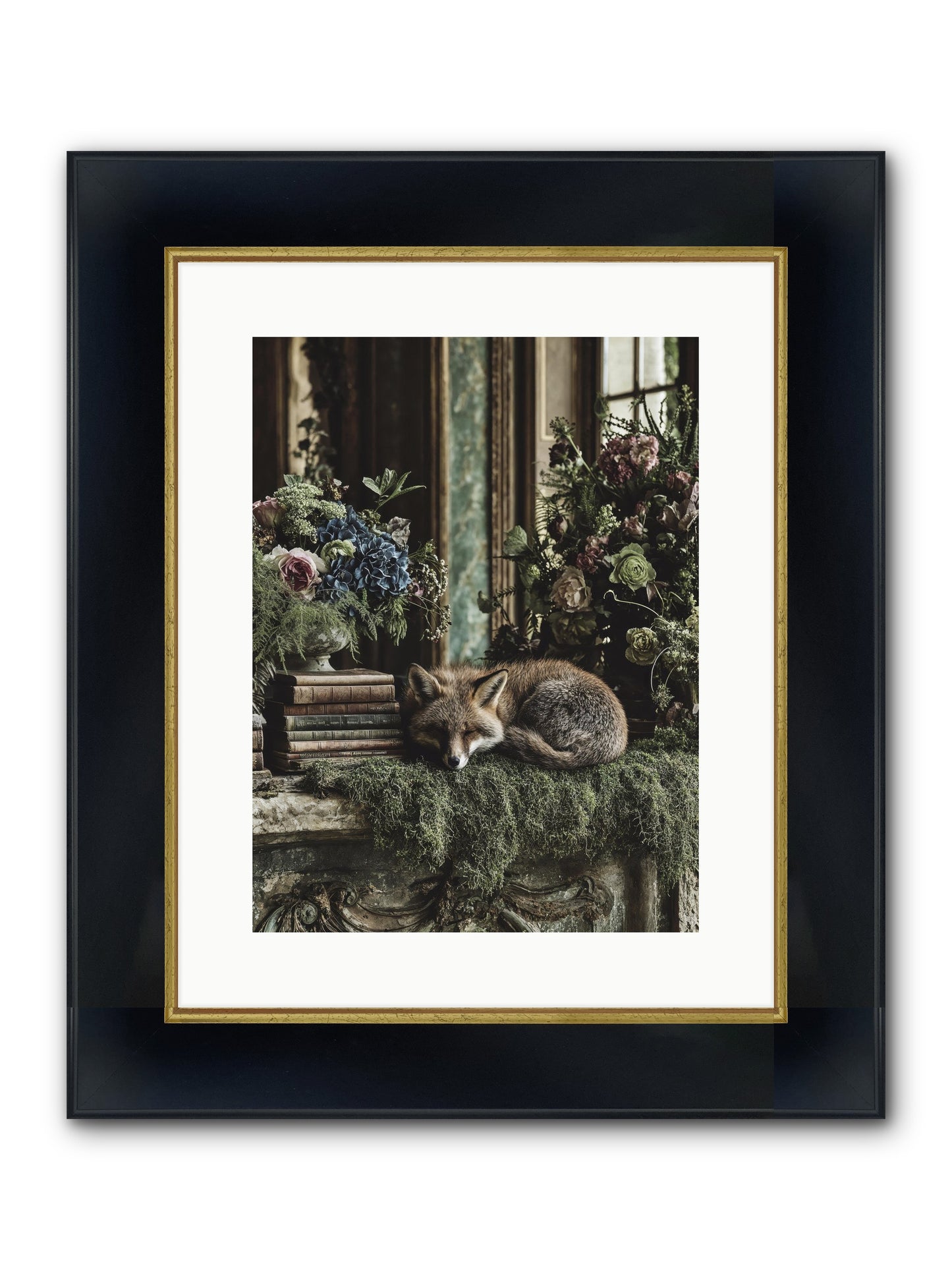 Grasshopper Framed Print - Wide Black w/Gold 12x16