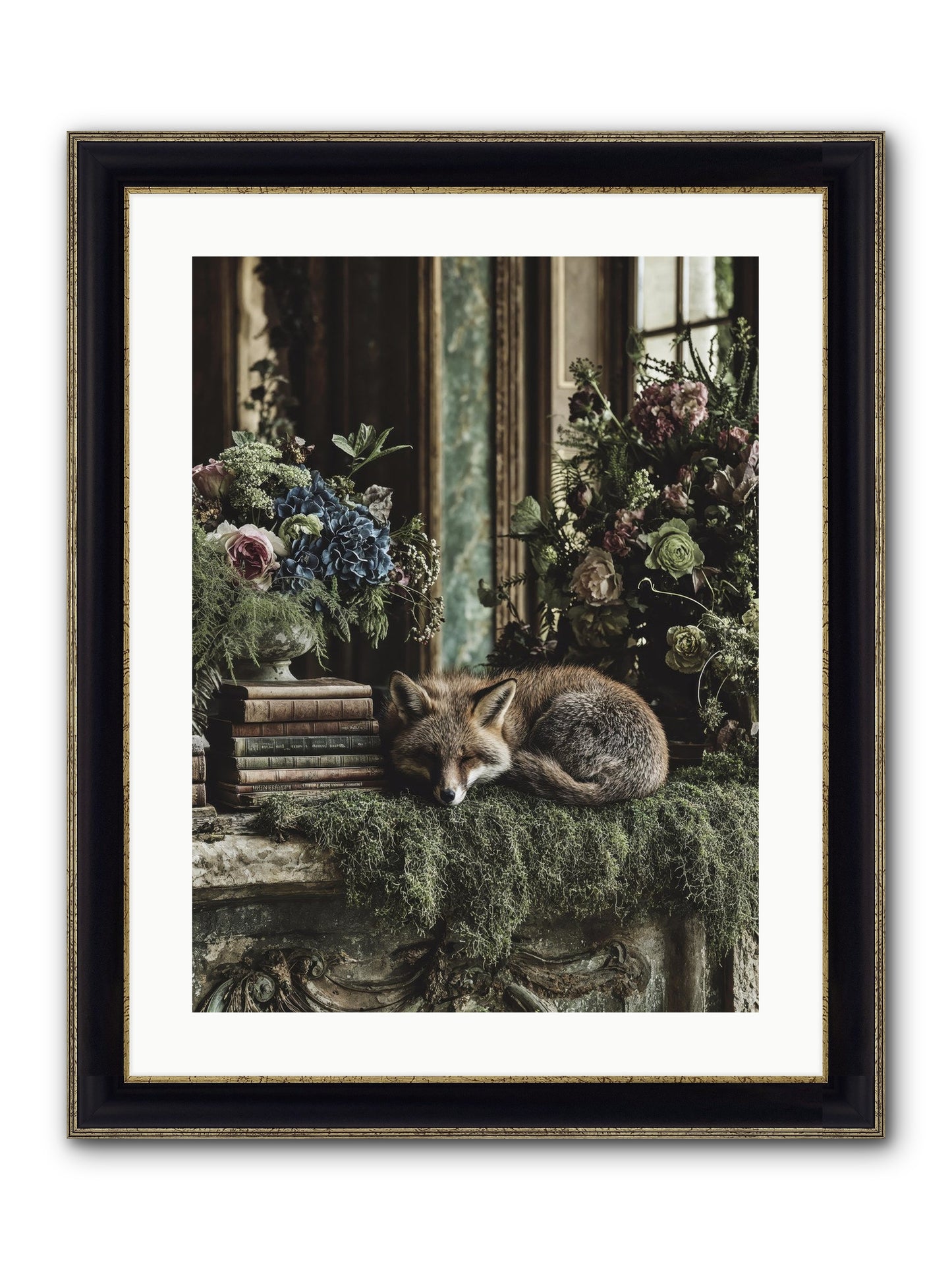 Grasshopper Framed Print - Black & Gold 18x24
