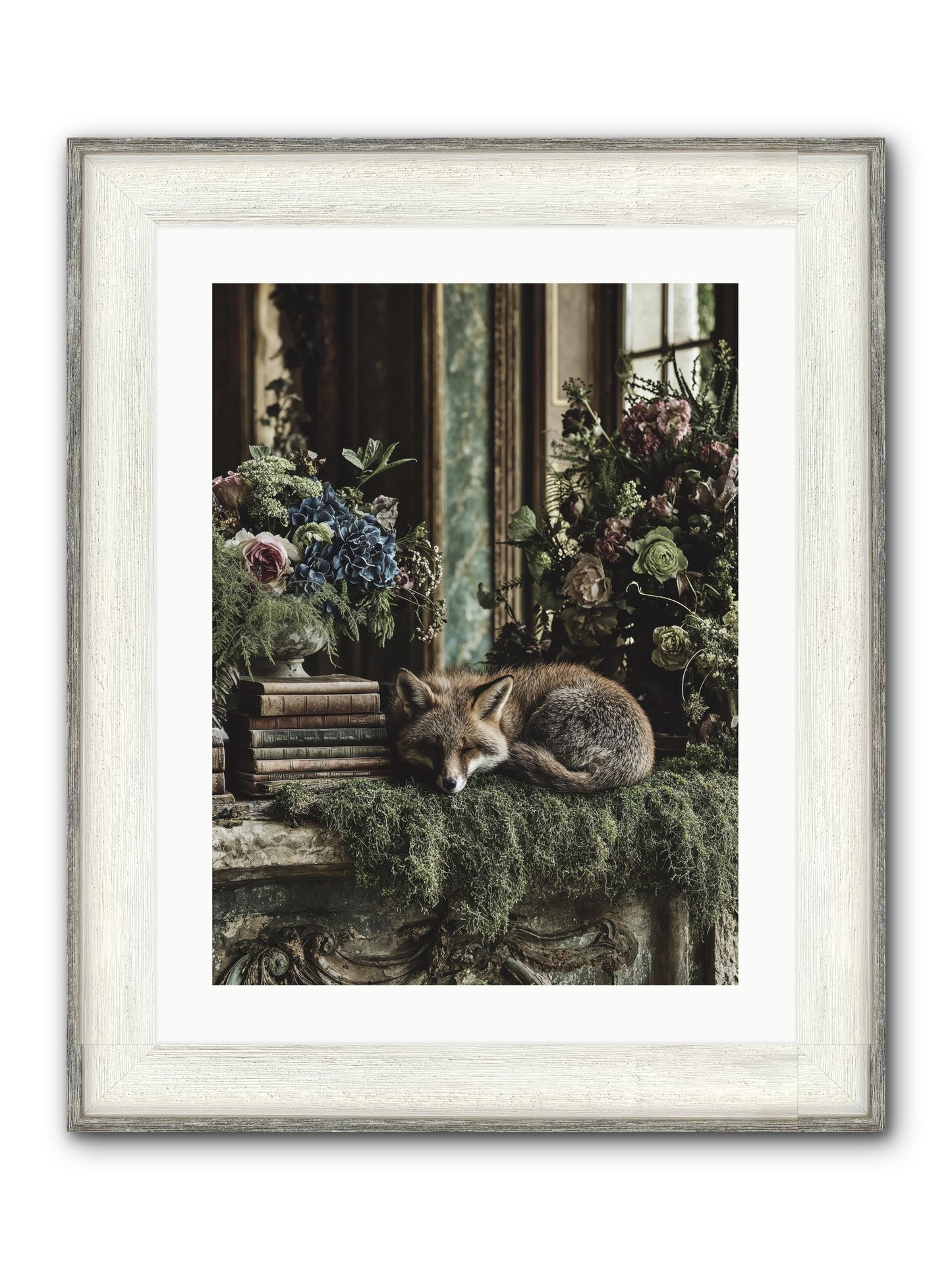 Grasshopper Framed Print - Driftwood White 18x24