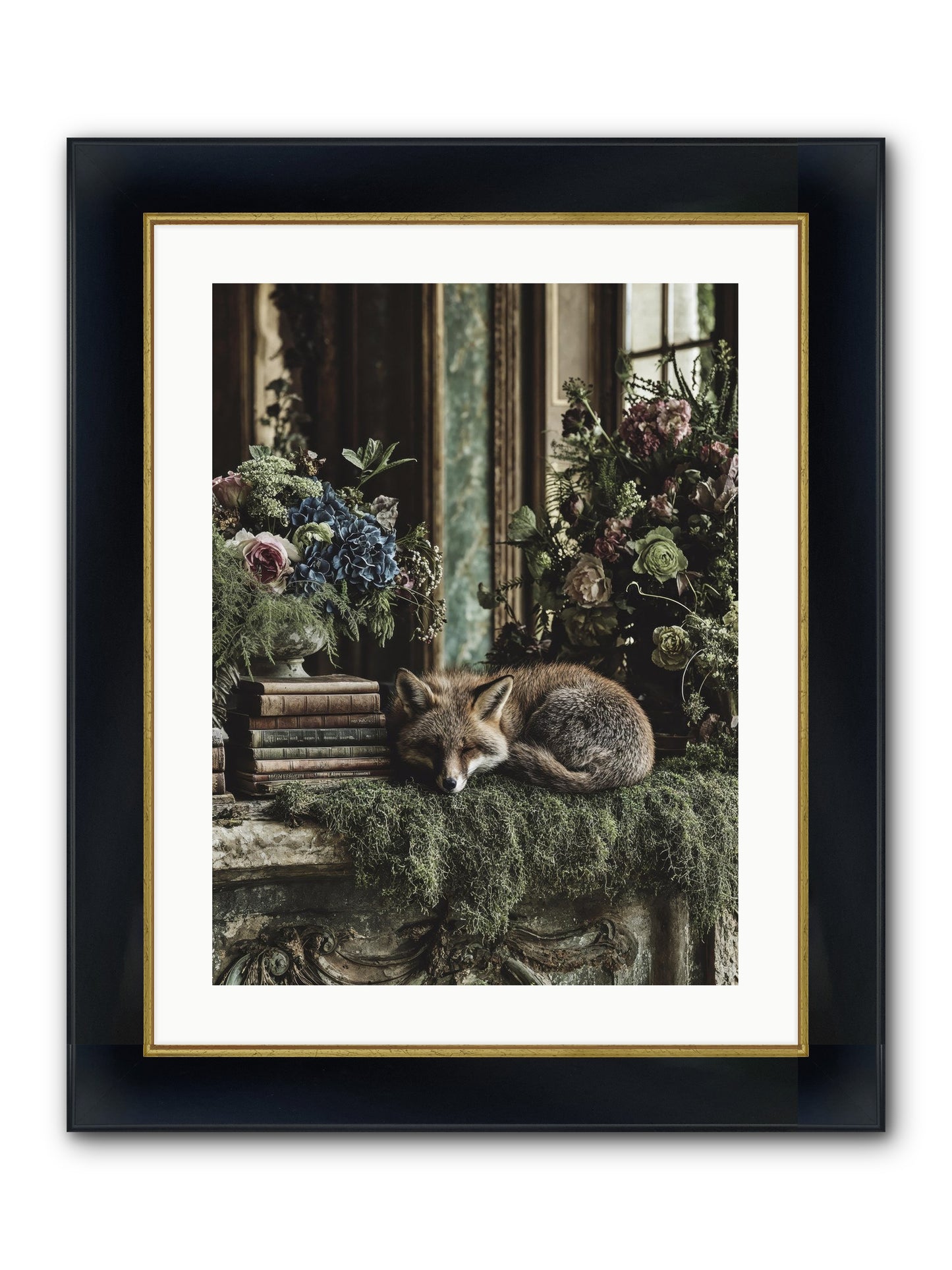 Grasshopper Framed Print - Wide Black w/Gold 18x24