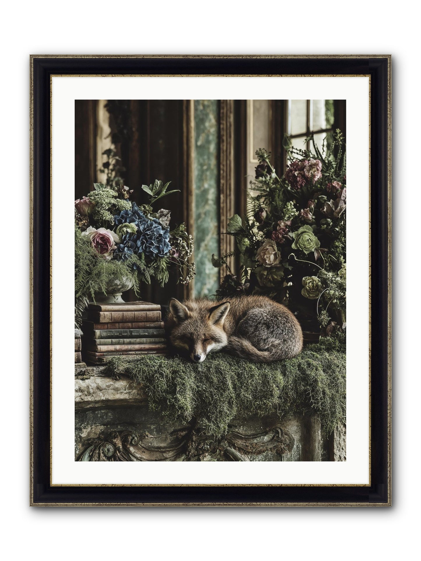 Grasshopper Framed Print - Black & Gold 24x32